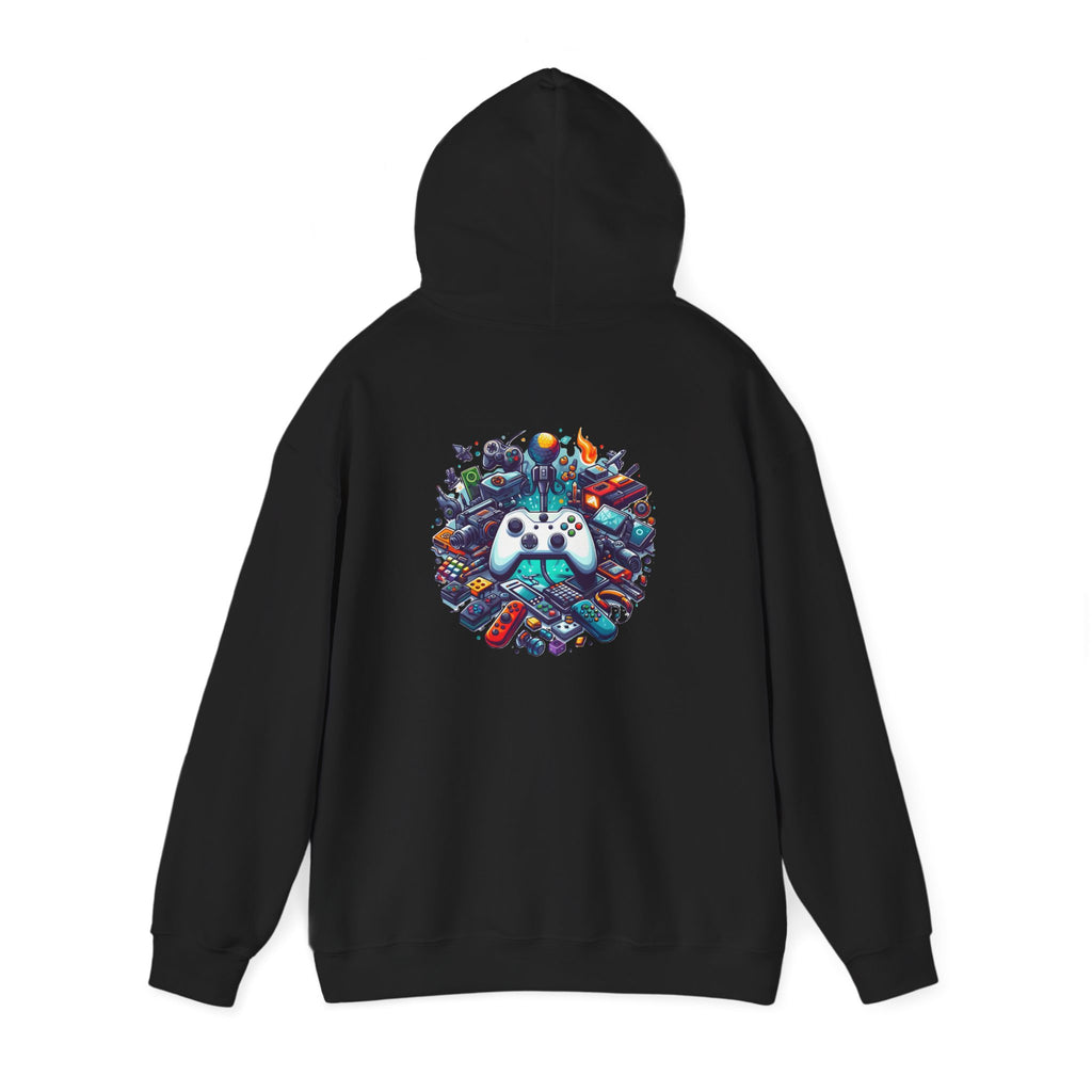 Gamer Gear Hoodie — Retro Controller & Console Icons Graphic