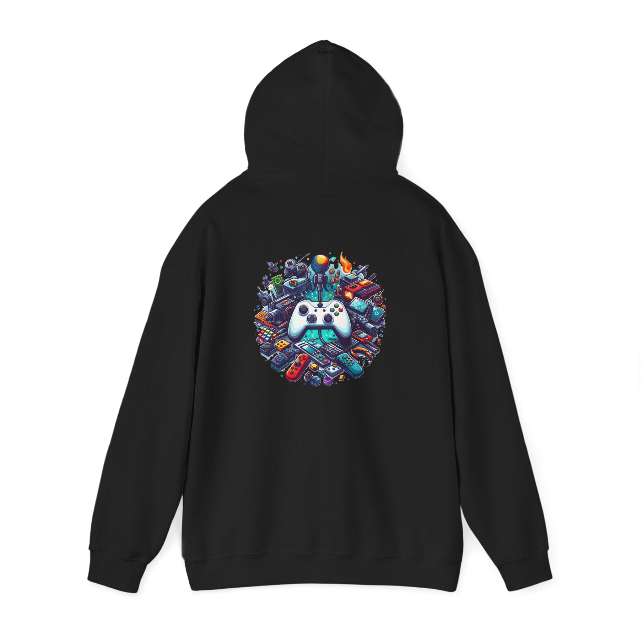 Gamer Gear Hoodie — Retro Controller & Console Icons Graphic