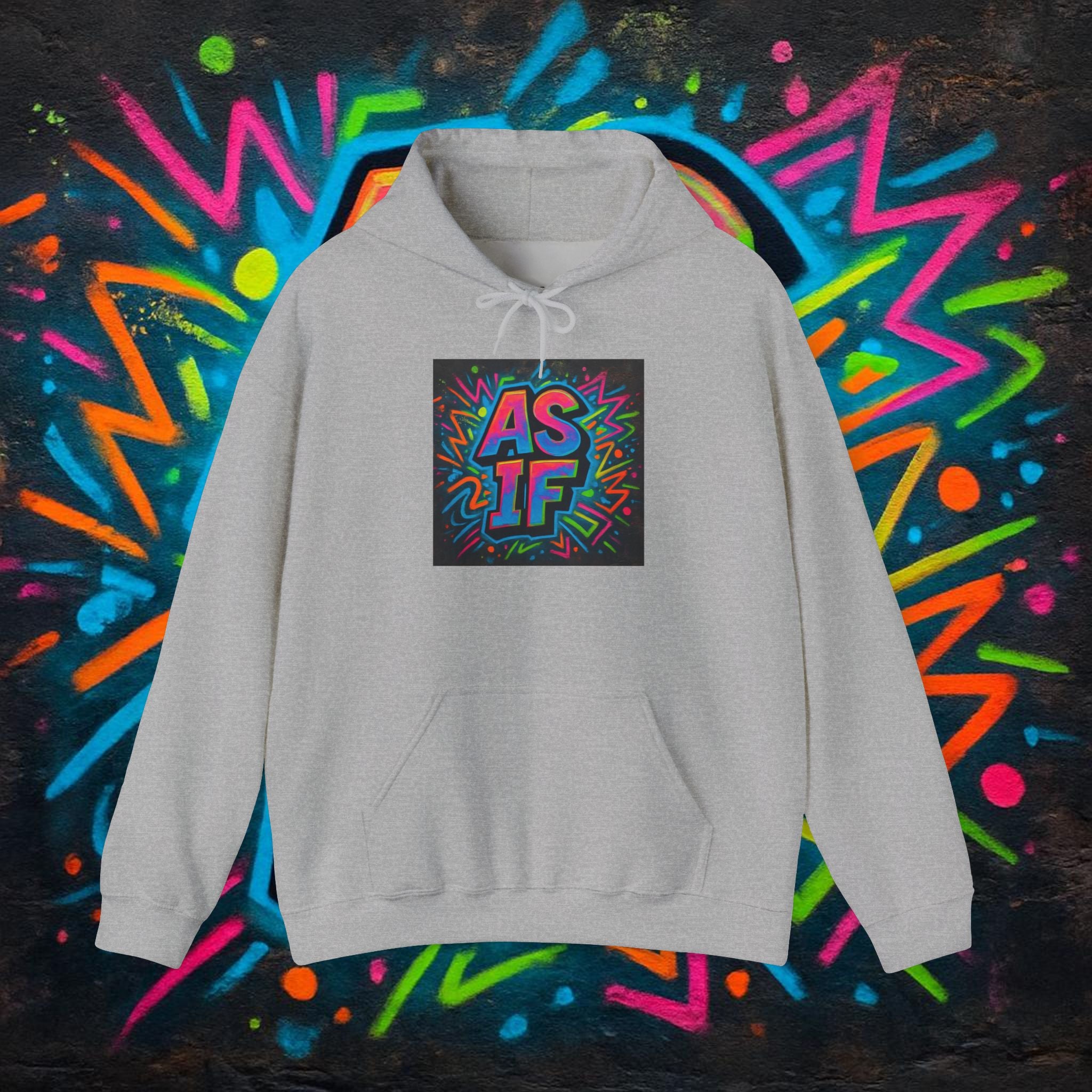 AS IF Graffiti Hoodie — Colorful Retro Streetwear Pullover