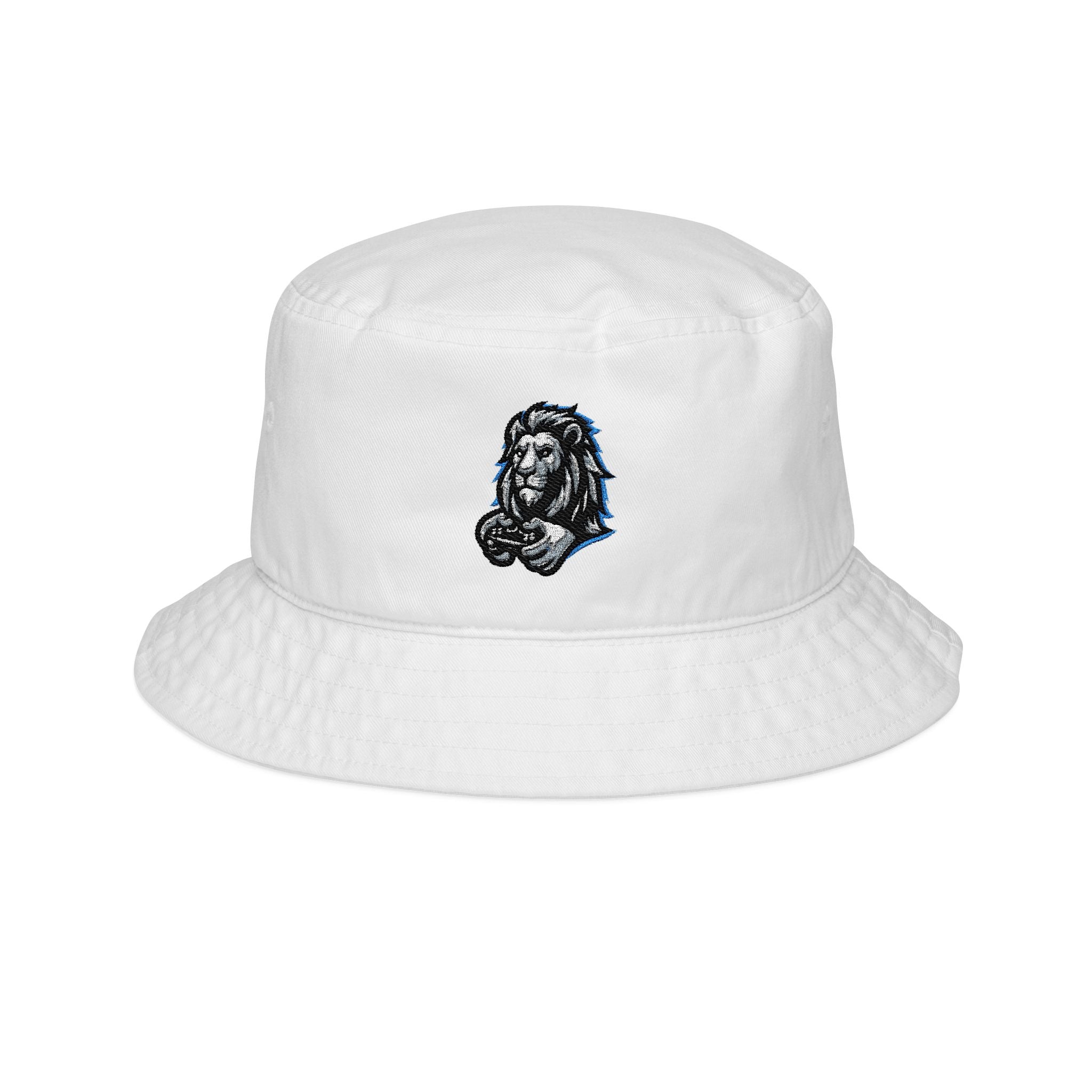 Lion Embroidered Bucket Hat — Classic Casual Sun Hat