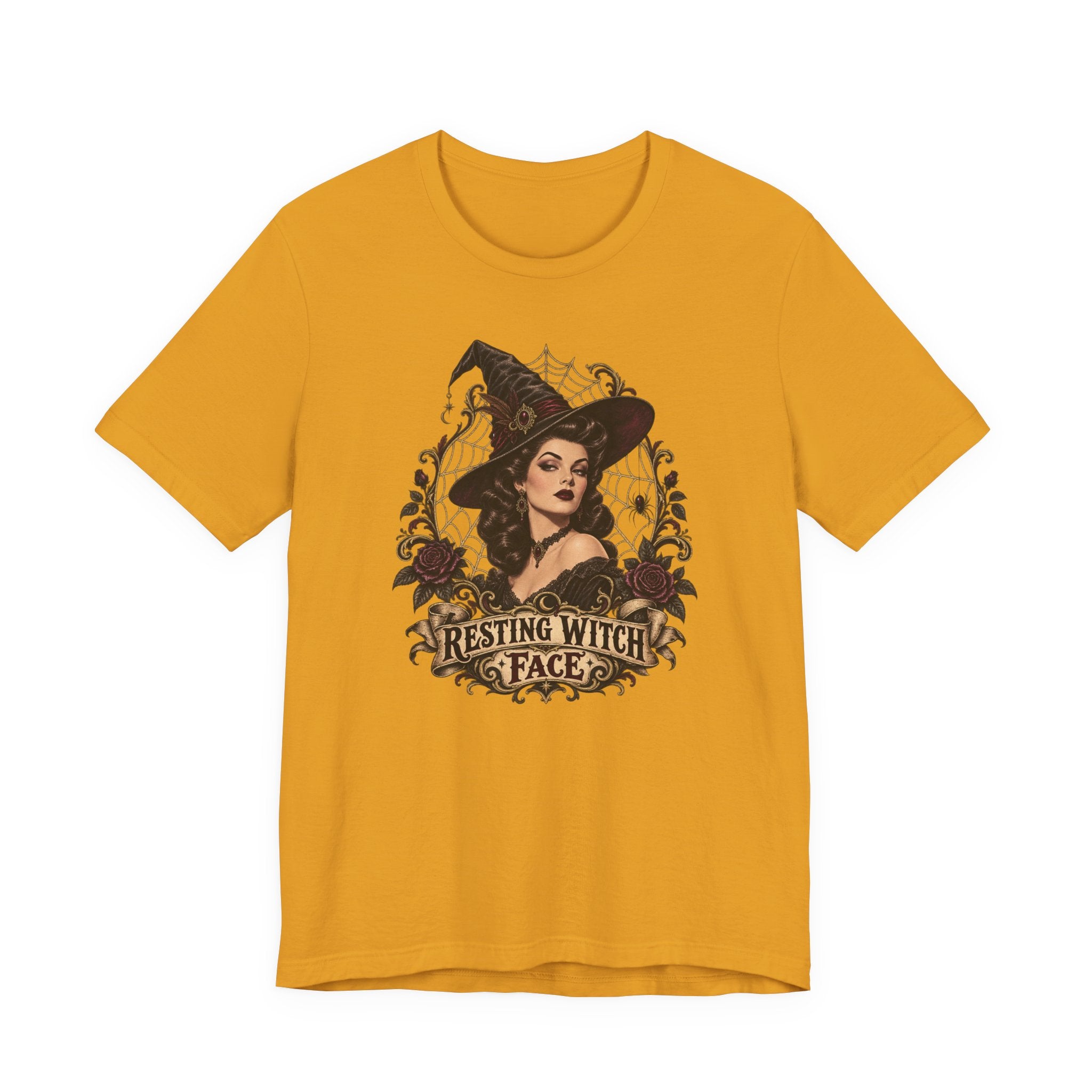 Resting Witch Face Tee — Vintage Gothic Witch Graphic T-Shirt