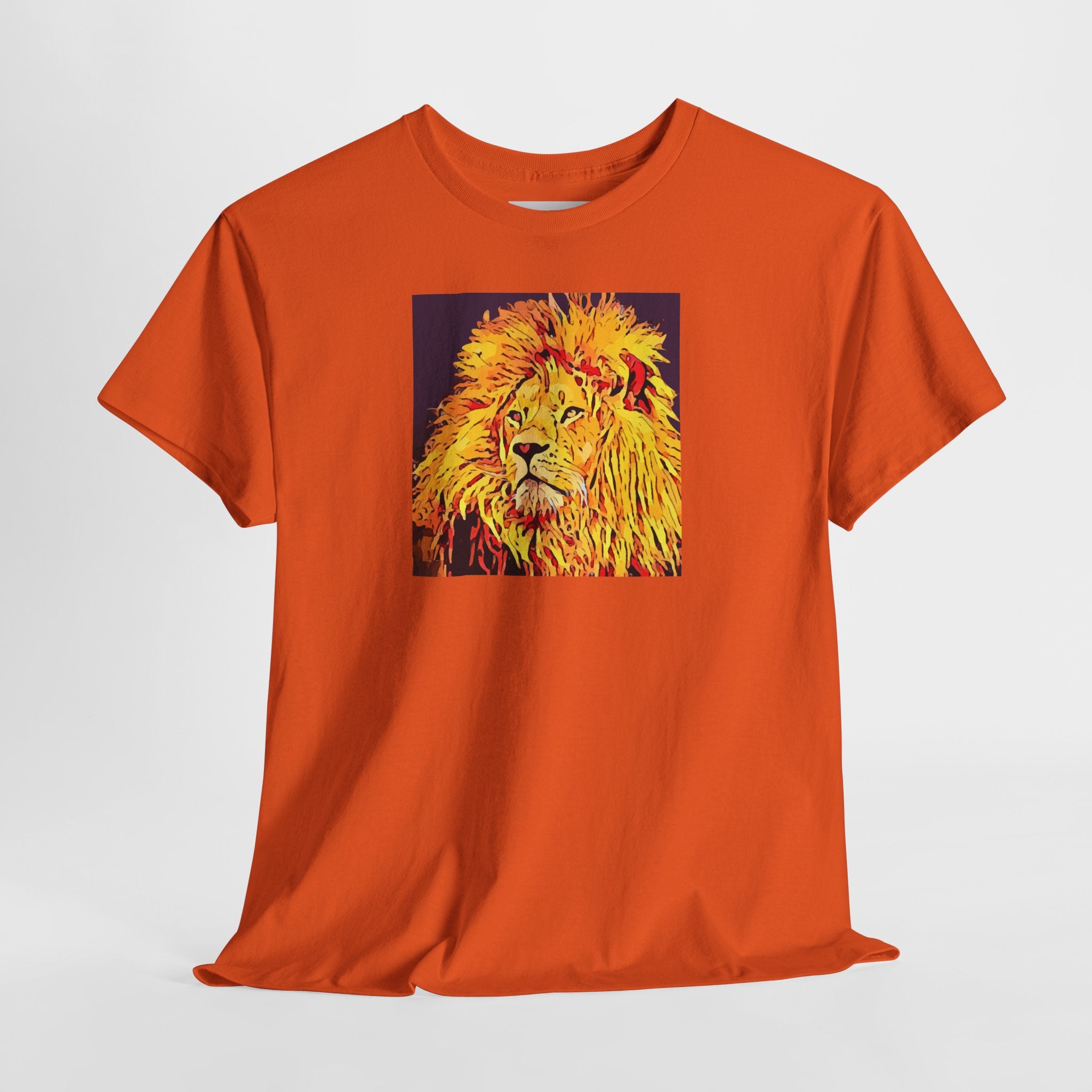 Lion Portrait T-Shirt — Vibrant Pop Art Lion Graphic Tee