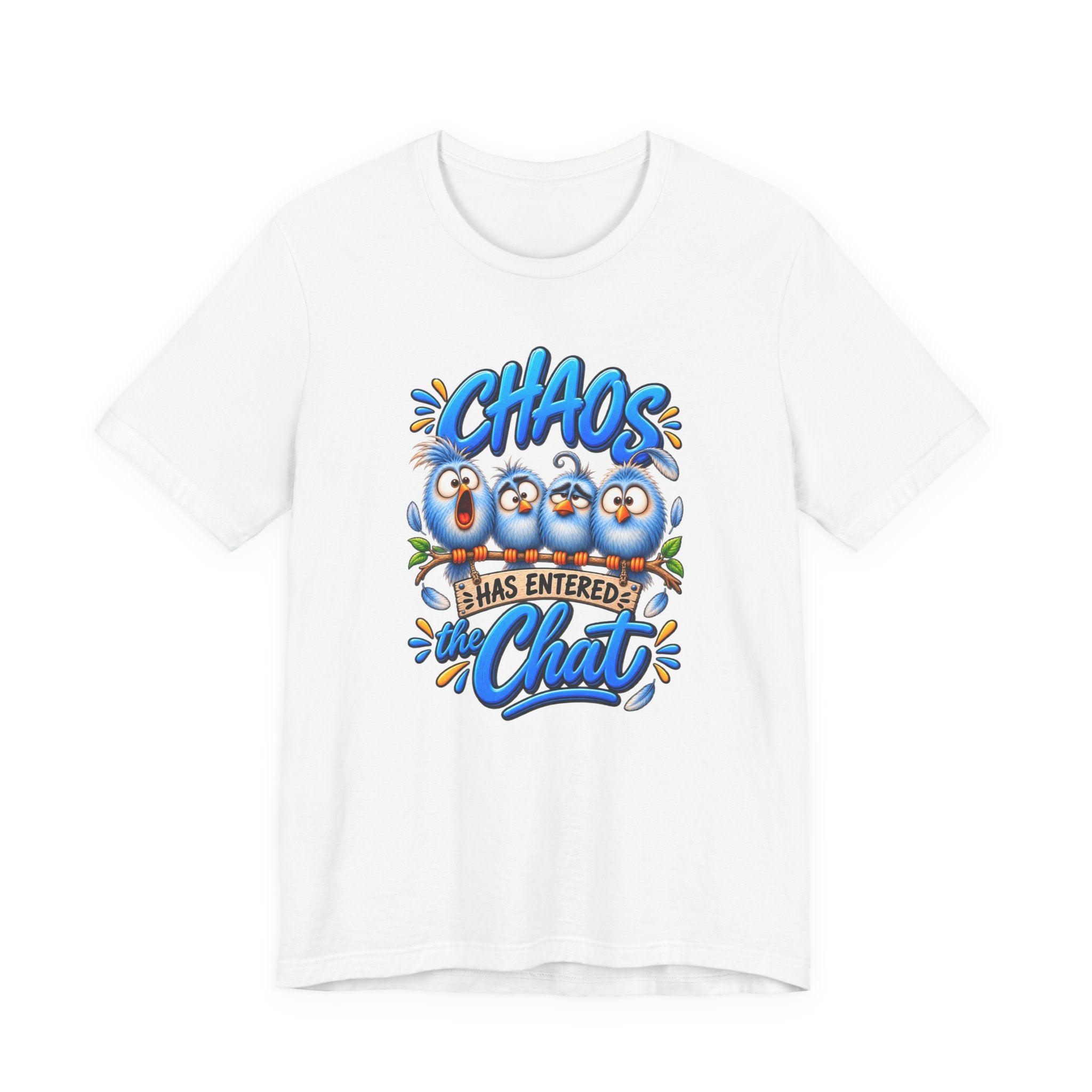 Chaos Has Entered the Chat T-Shirt — Cute Cartoon Penguins Graphic Tee