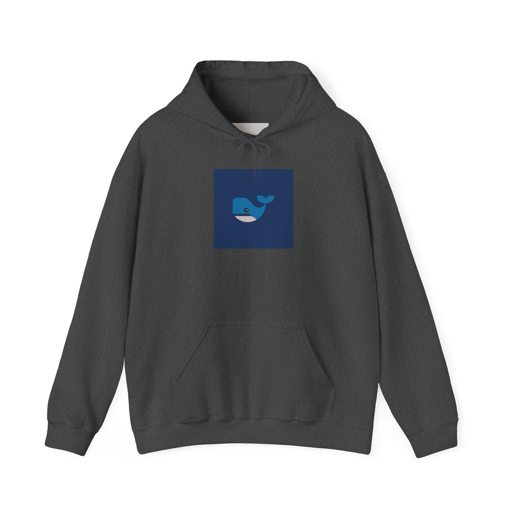 Blue Whale Graphic Hoodie — Cute Minimal Ocean Whale Pullover
