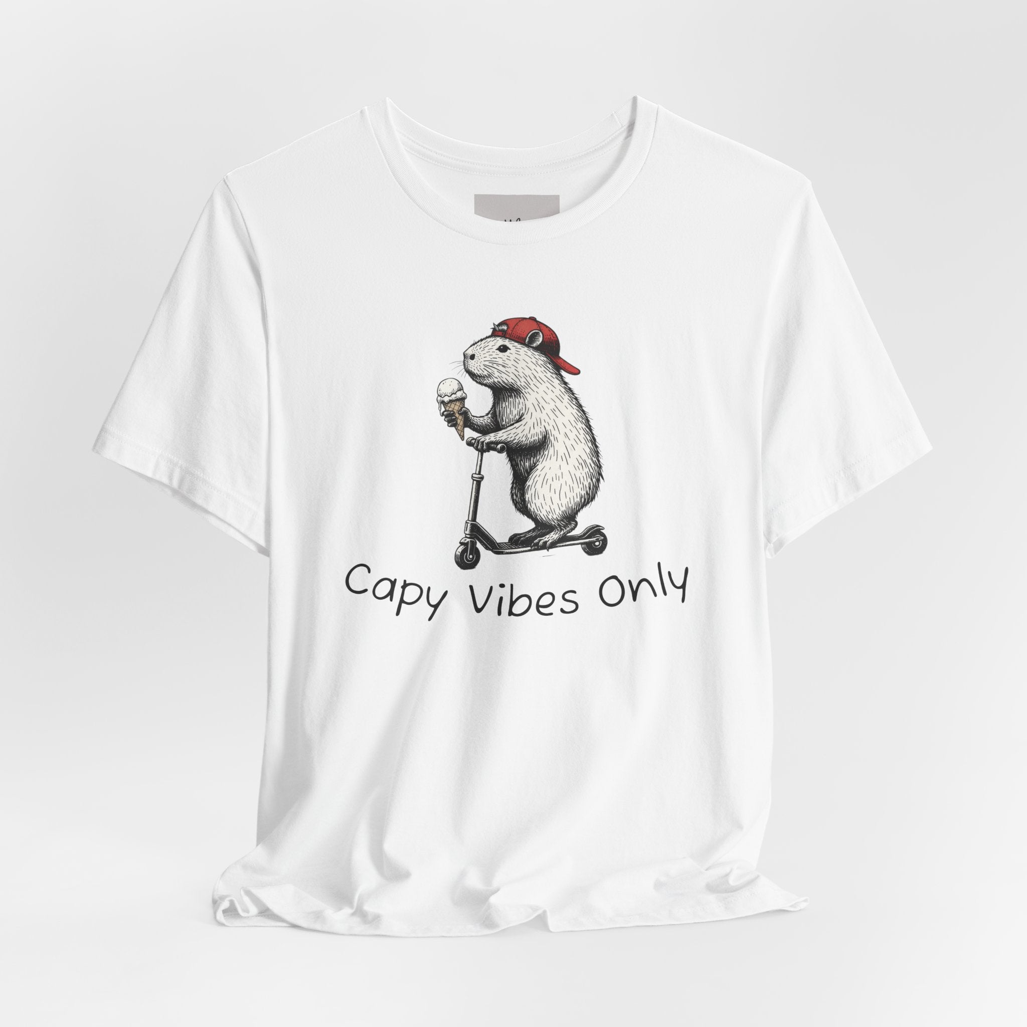 Capy Vibes Only T-Shirt — Cute Capybara Scooter Graphic Tee