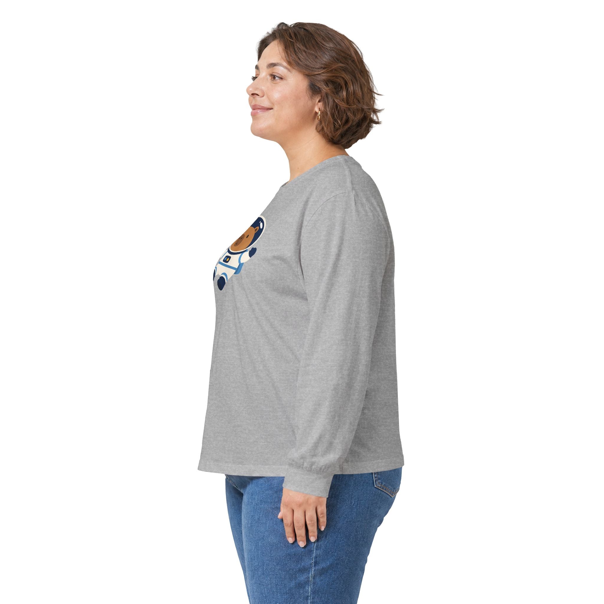 Astronaut Capybara Long Sleeve Tee — Cute Space Explorer Kids' Shirt