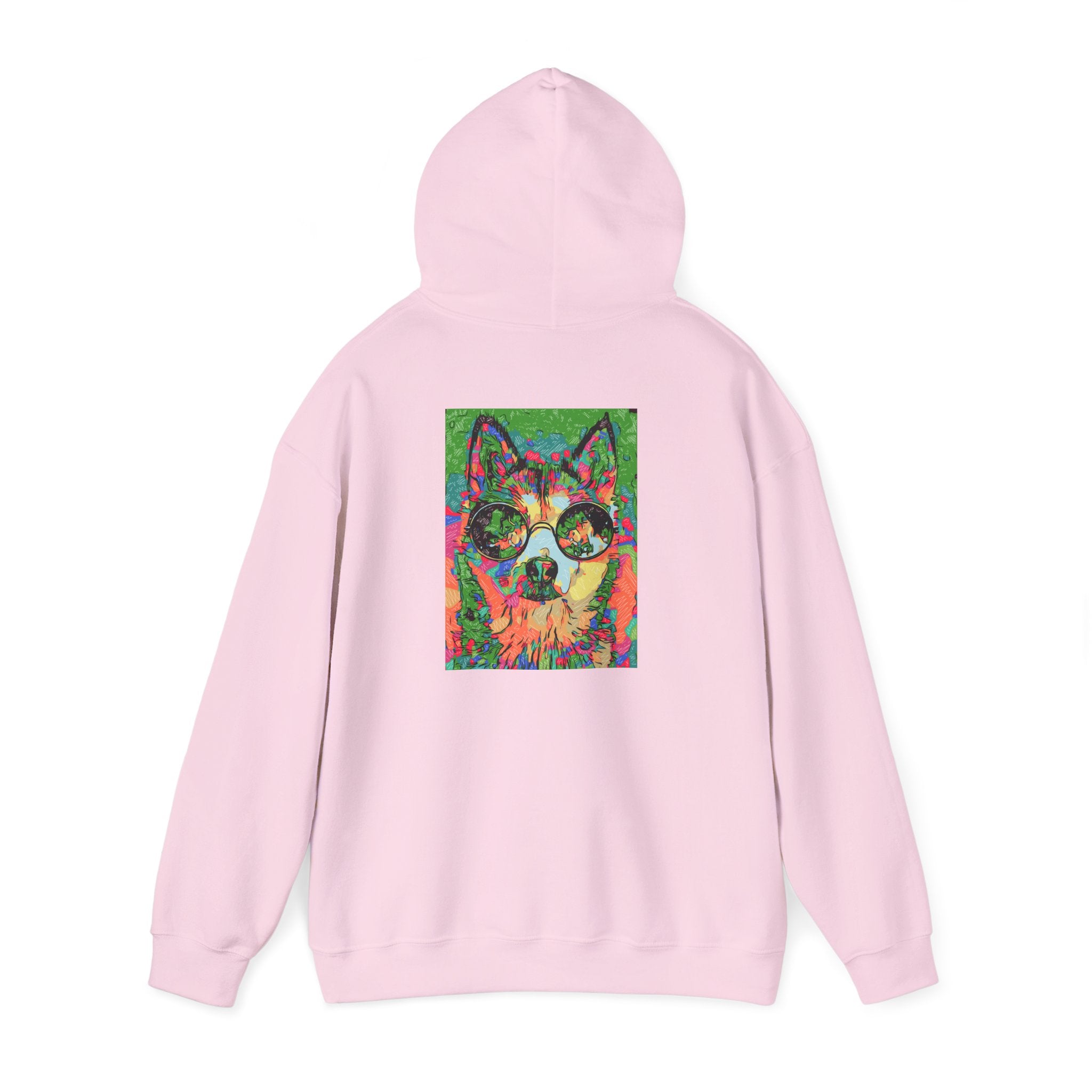 Psychedelic Husky Hoodie — Colorful Trippy Dog Art Pullover
