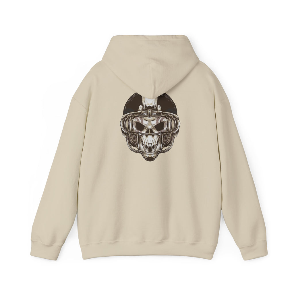 Skull Helmet Hoodie — Gothic Football Skull Graphic Pullover