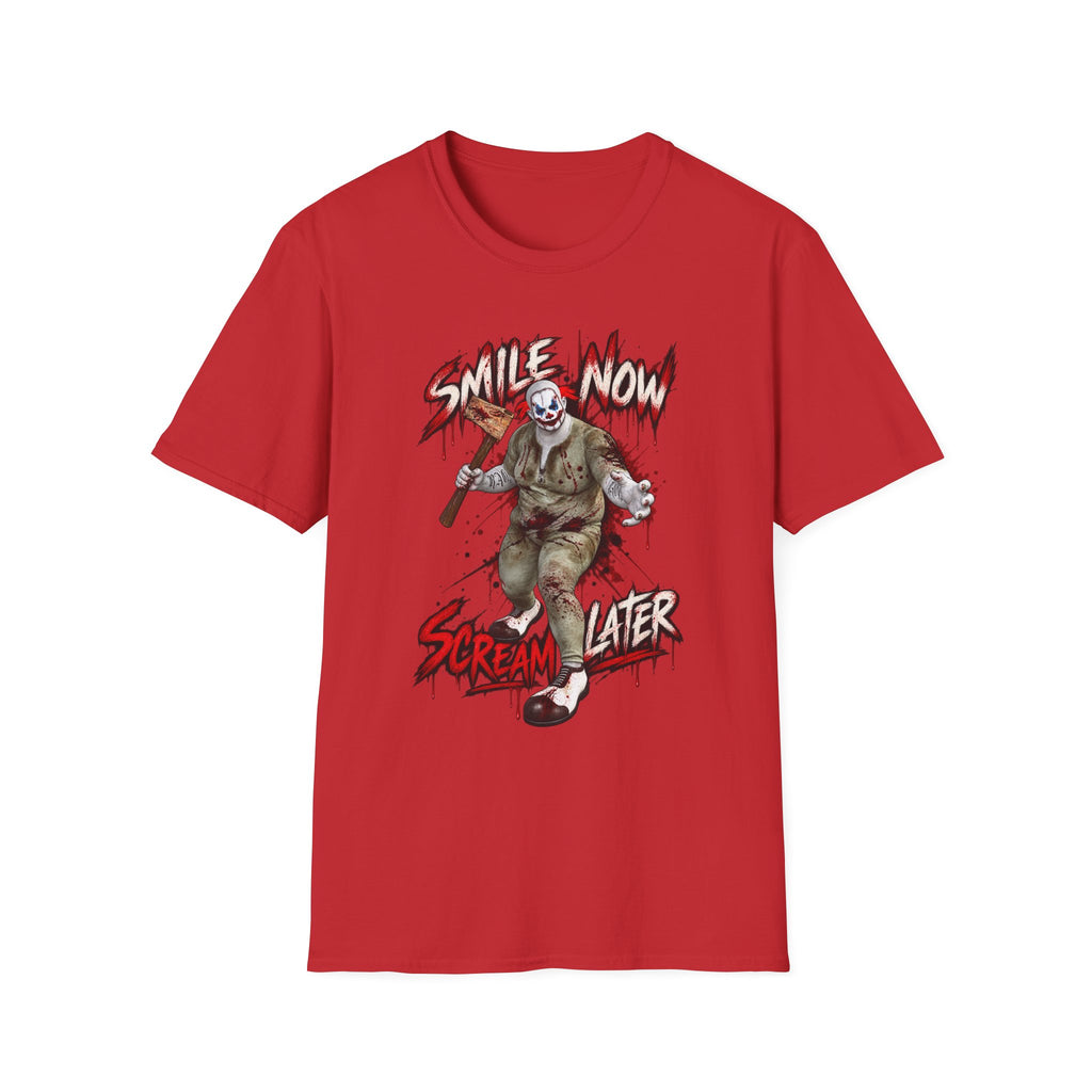 Smiles Now Scream Later T-Shirt — Creepy Clown Horror Graphic Tee