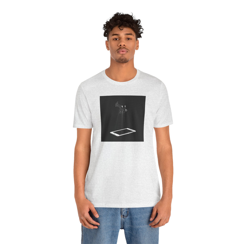 T-Shirt — Minimalist Phone Abduction Illustration Tee