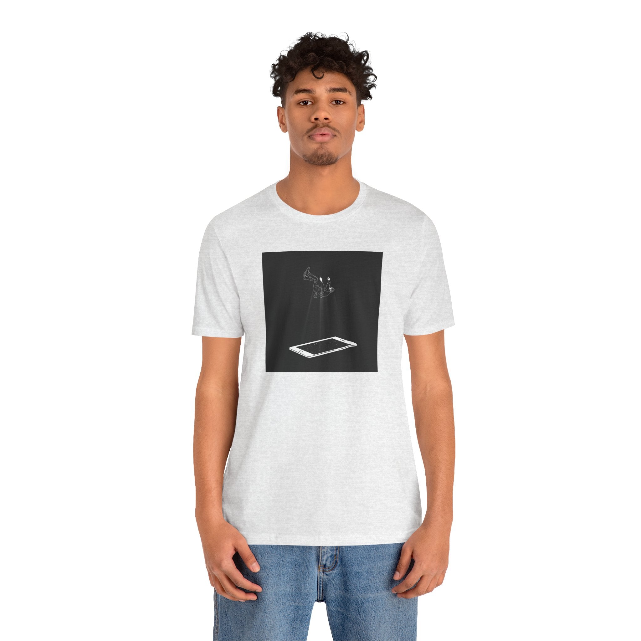 T-Shirt — Minimalist Phone Abduction Illustration Tee