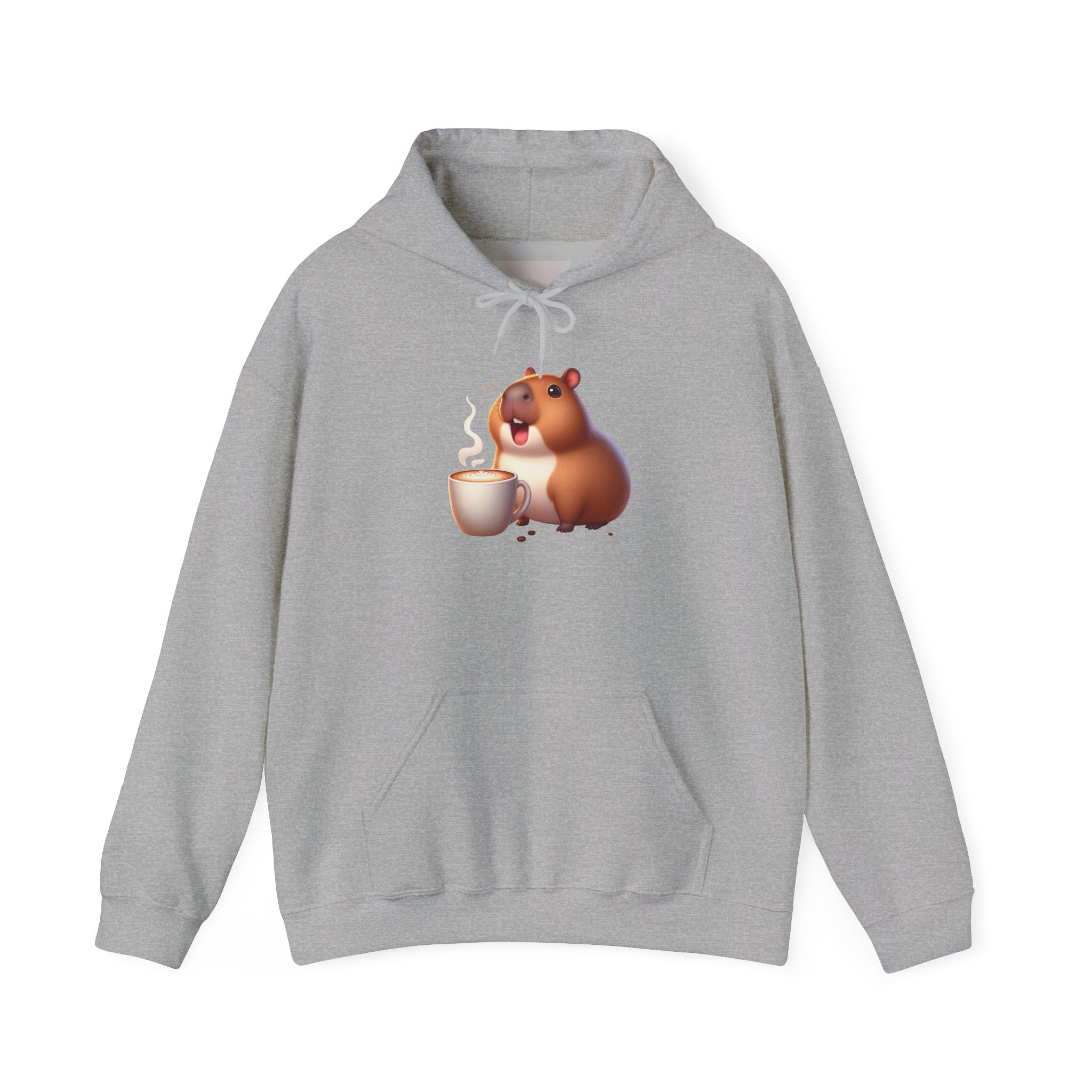 Cute Capybara Sipping Coffee Hoodie – Cozy Animal Coffee Lover Sweatshirt