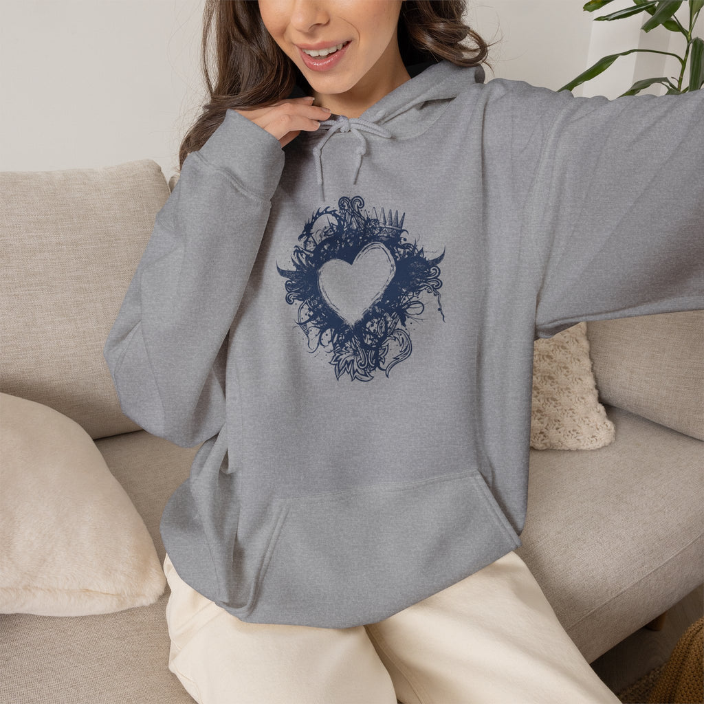 Heart Ink Splash Hoodie — Artistic Grunge Heart Pullover
