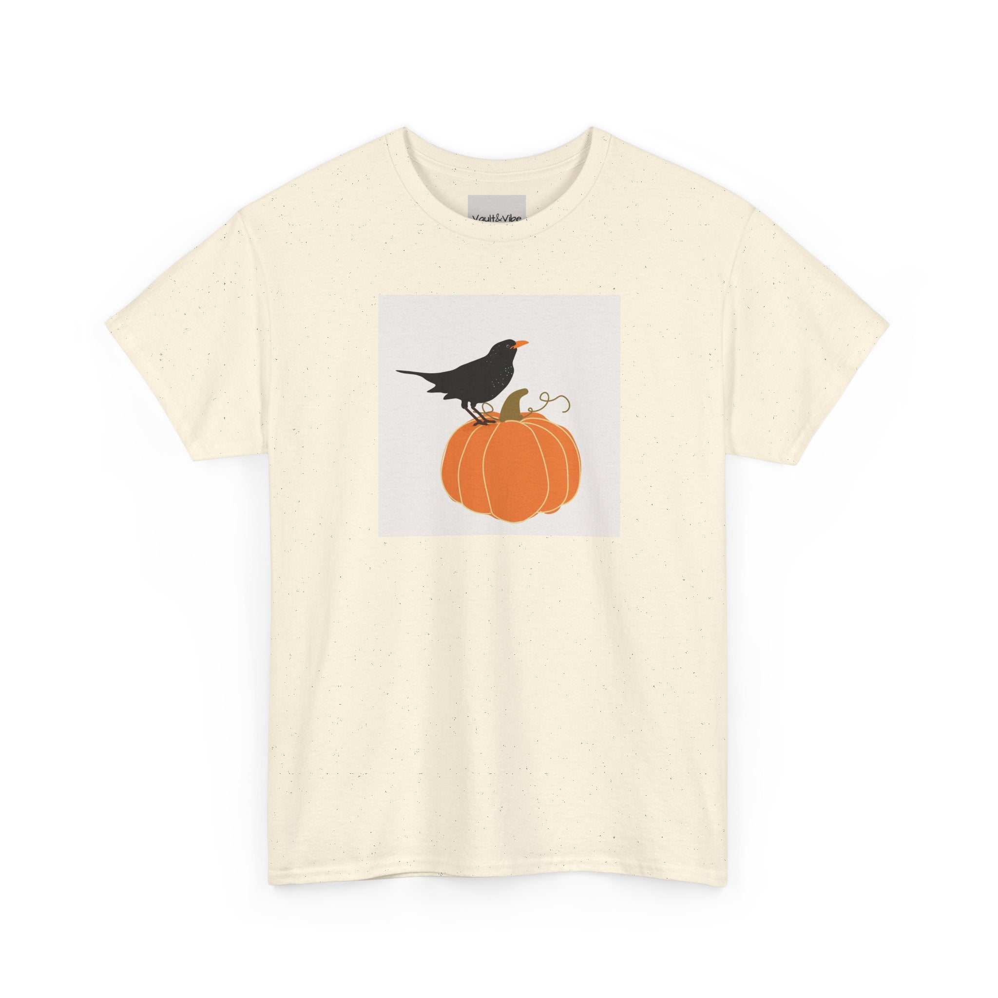 Pumpkin & Crow Tee — Autumn Halloween Graphic T-Shirt