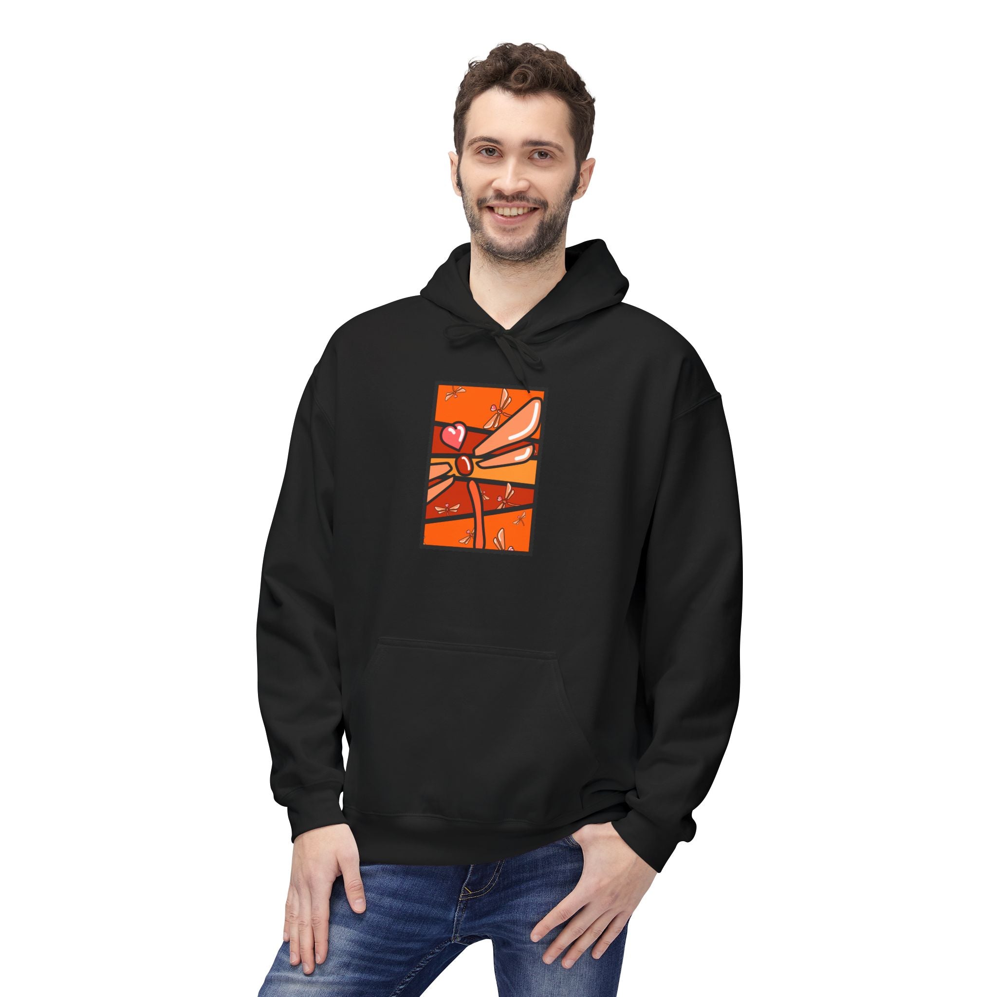 Abstract Heart Branch Hoodie — Autumn Floral Graphic Pullover