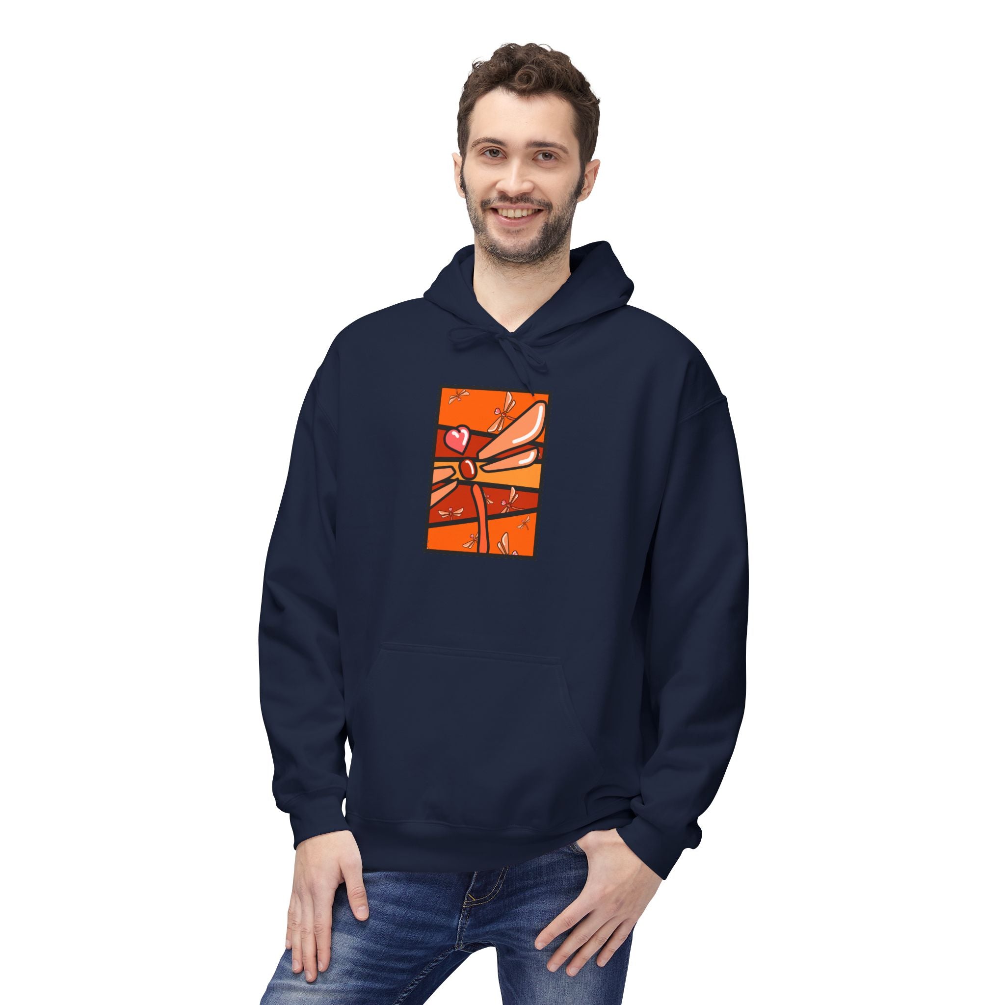 Abstract Heart Branch Hoodie — Autumn Floral Graphic Pullover