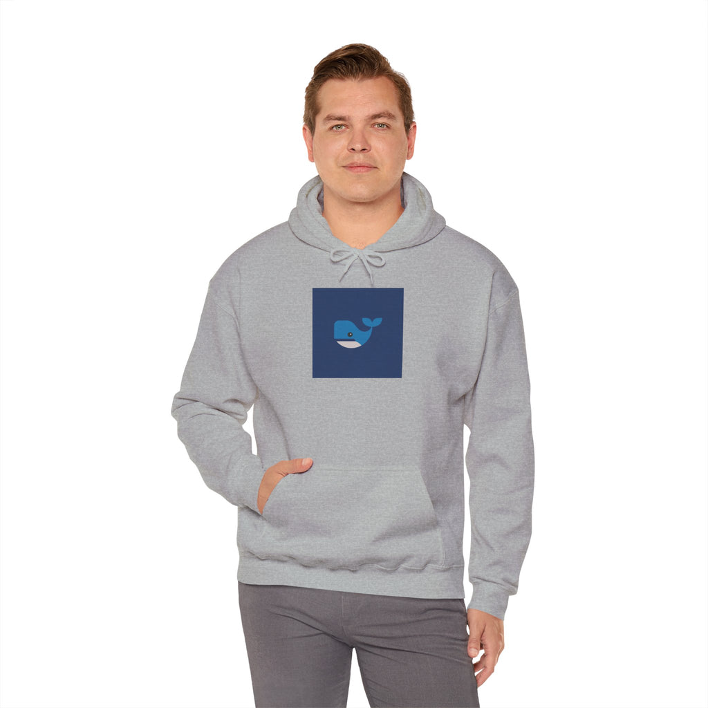 Blue Whale Graphic Hoodie — Cute Minimal Ocean Whale Pullover