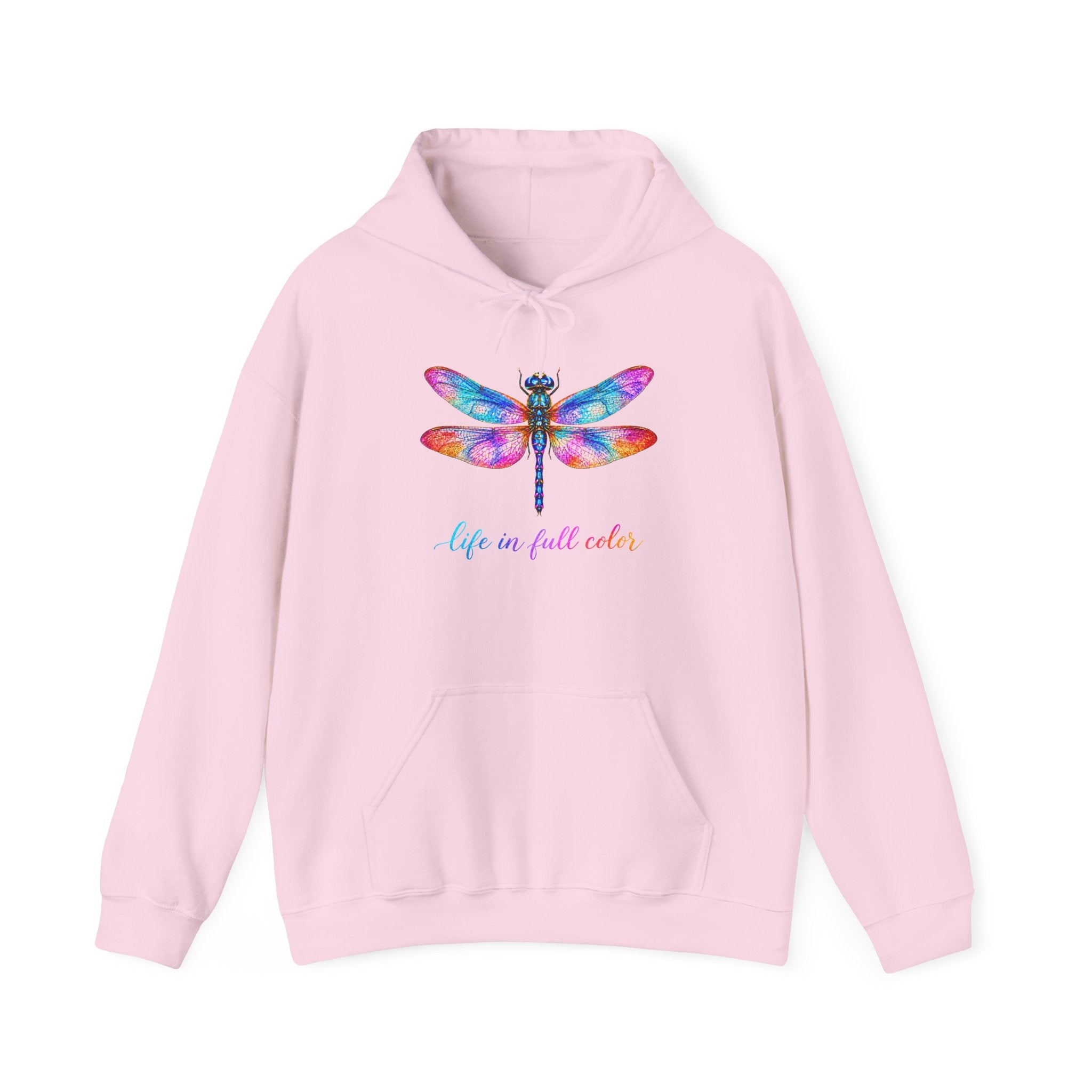 Dragonfly Hoodie — 'Life in Full Color' Watercolor Dragonfly Pullover