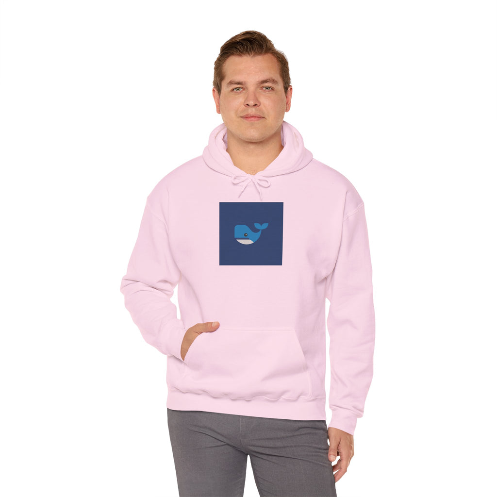Blue Whale Graphic Hoodie — Cute Minimal Ocean Whale Pullover