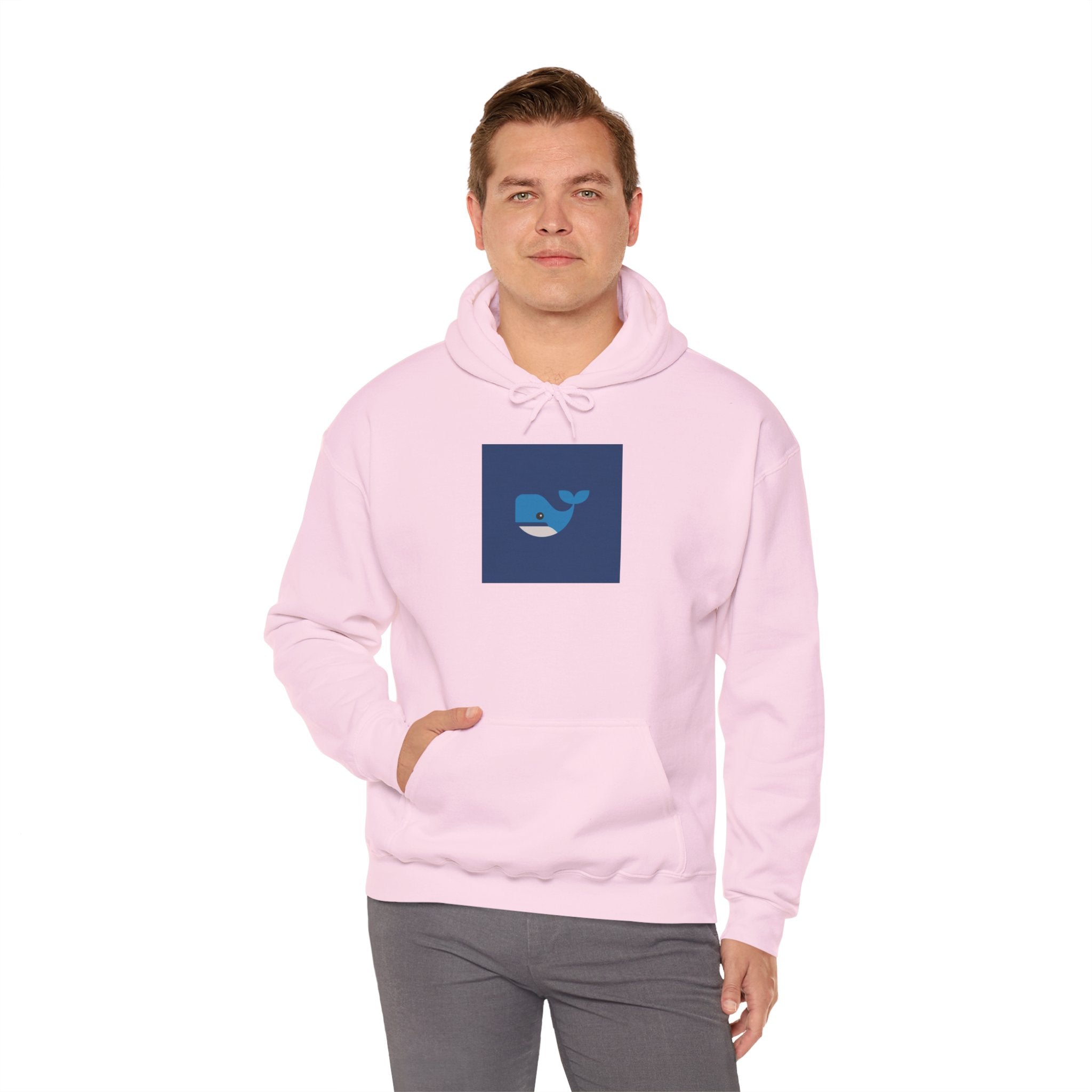 Blue Whale Graphic Hoodie — Cute Minimal Ocean Whale Pullover