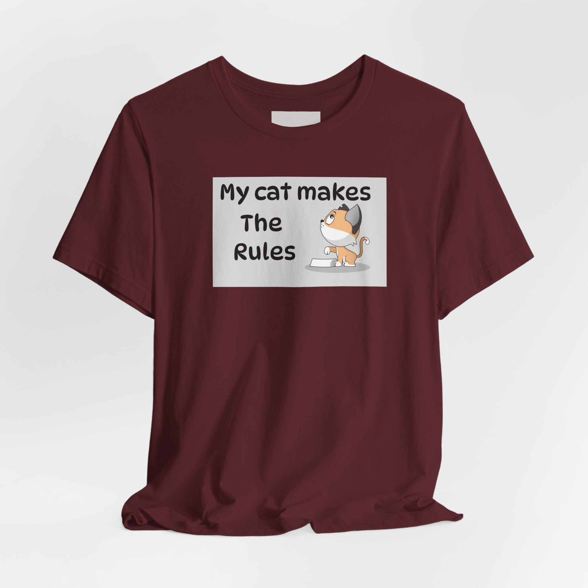 Cat Makes The Rules T-Shirt — Funny Cute Cat Graphic Tee for Cat Lovers
