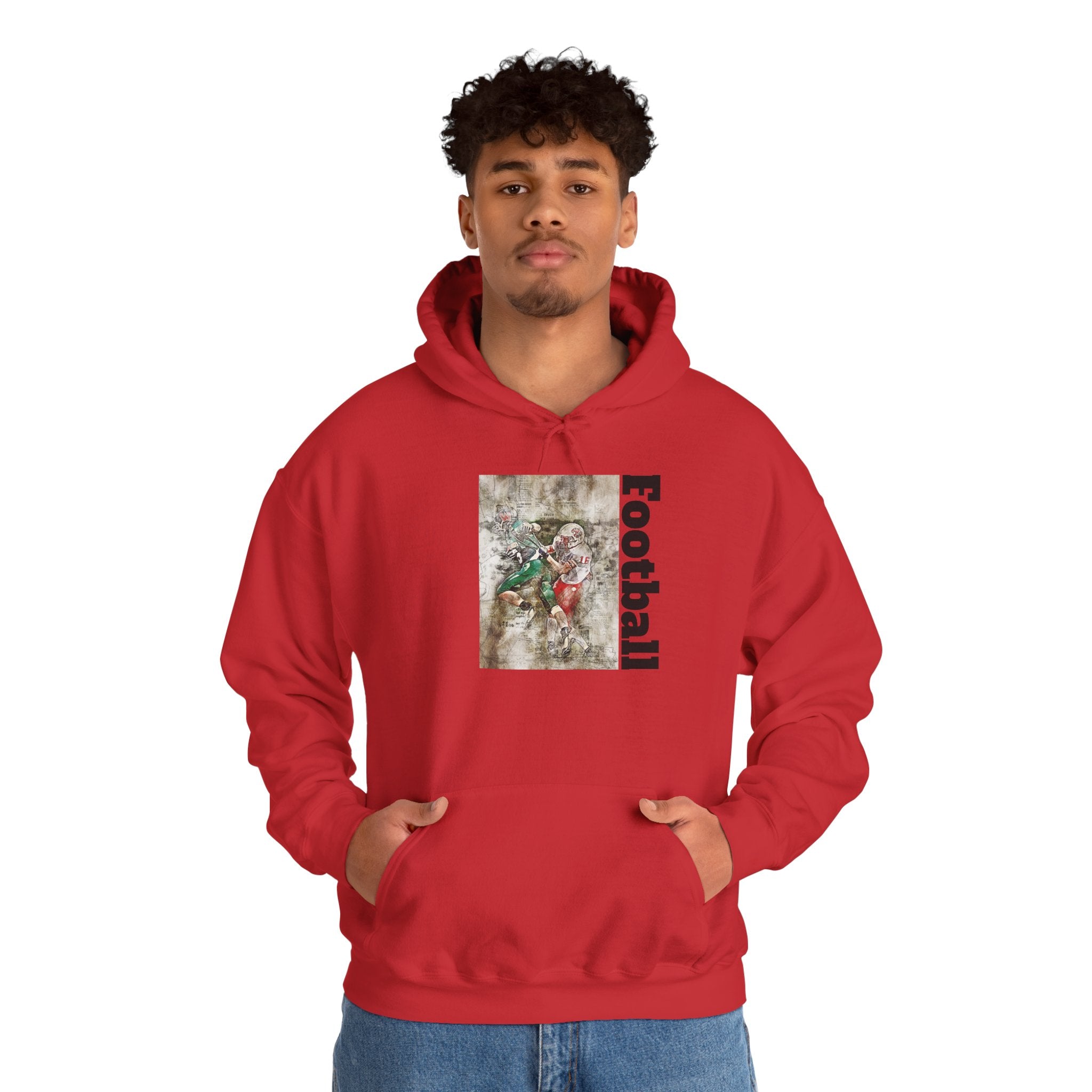 Football Vintage Player Hoodie — Retro Grunge Football Design