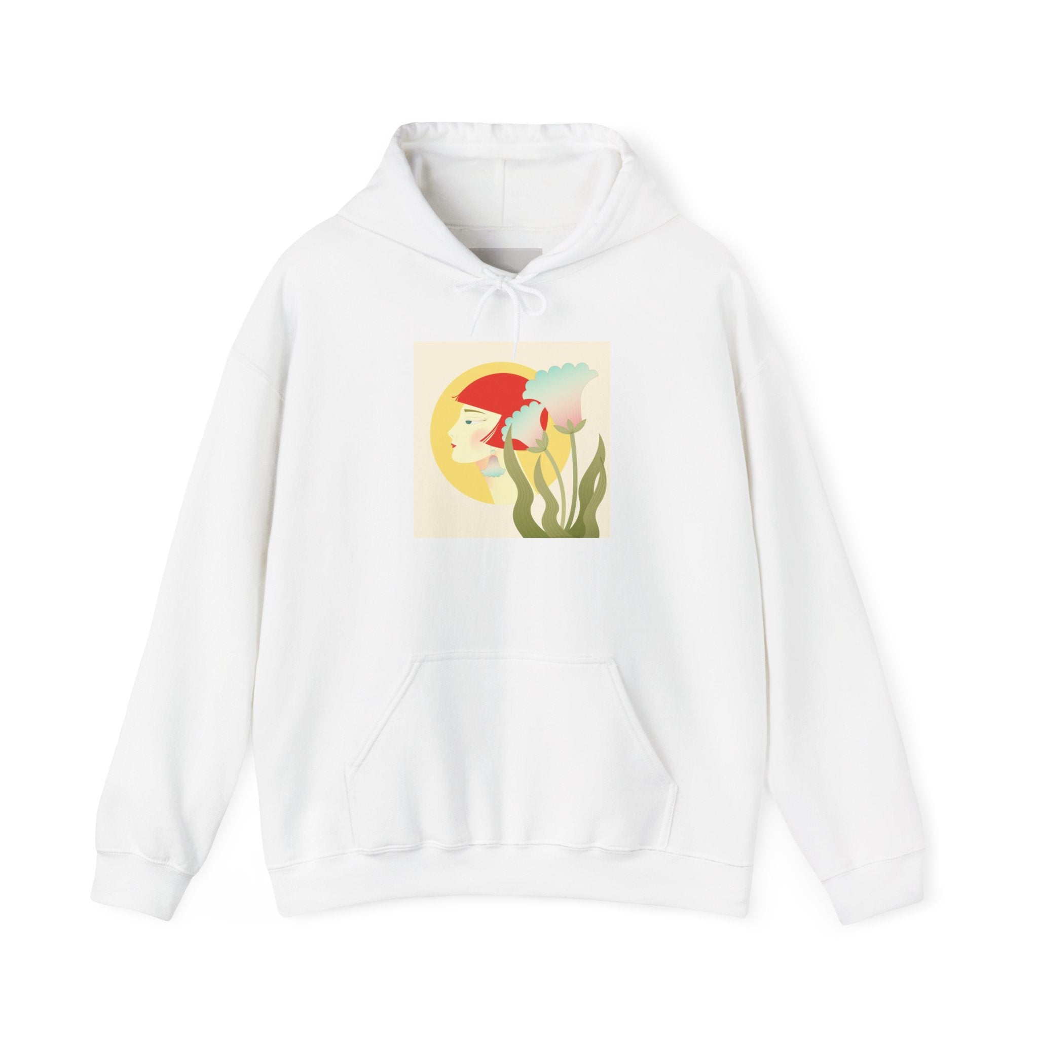Koi Pond Art Hoodie — Pastel Fish & Lily Design
