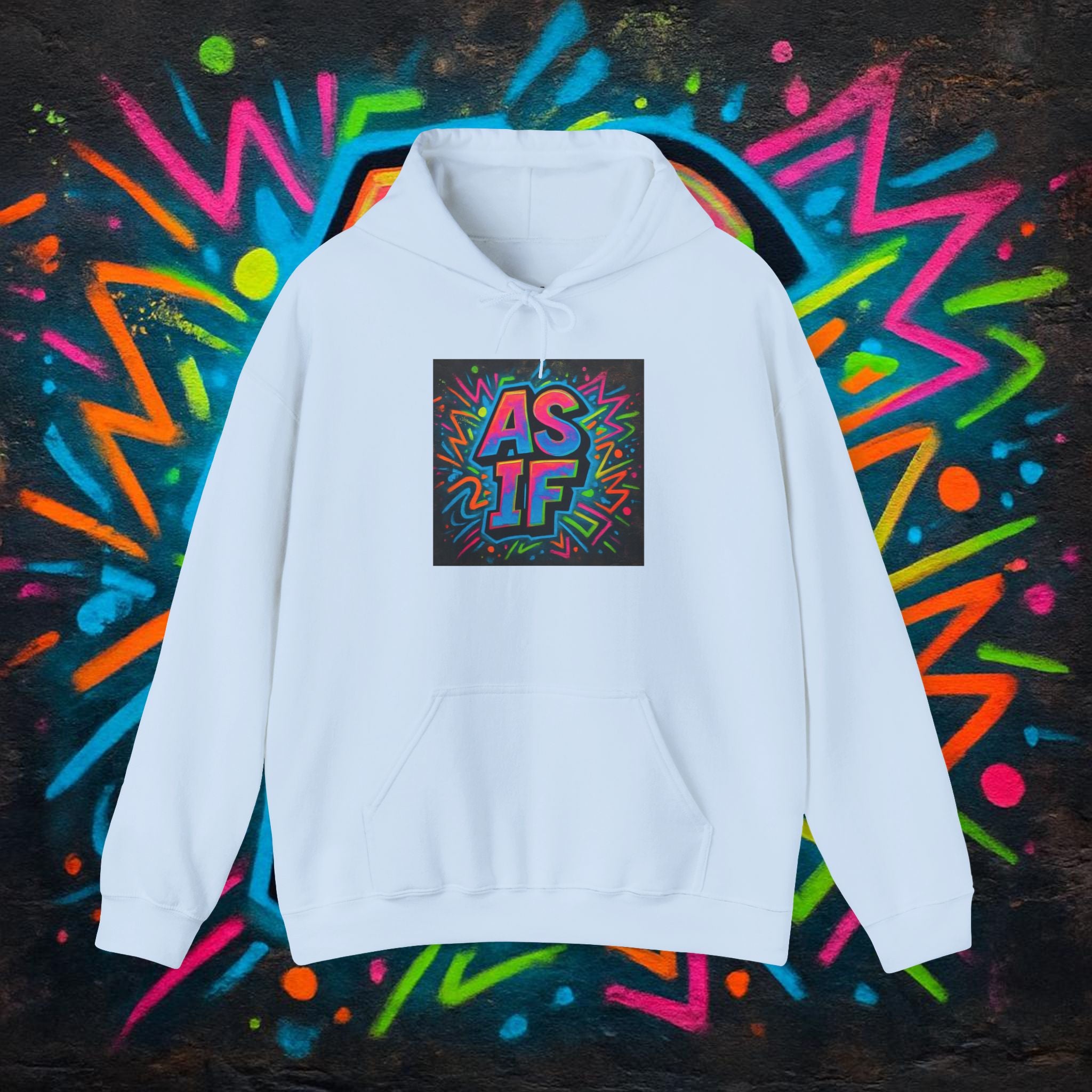 AS IF Graffiti Hoodie — Colorful Retro Streetwear Pullover