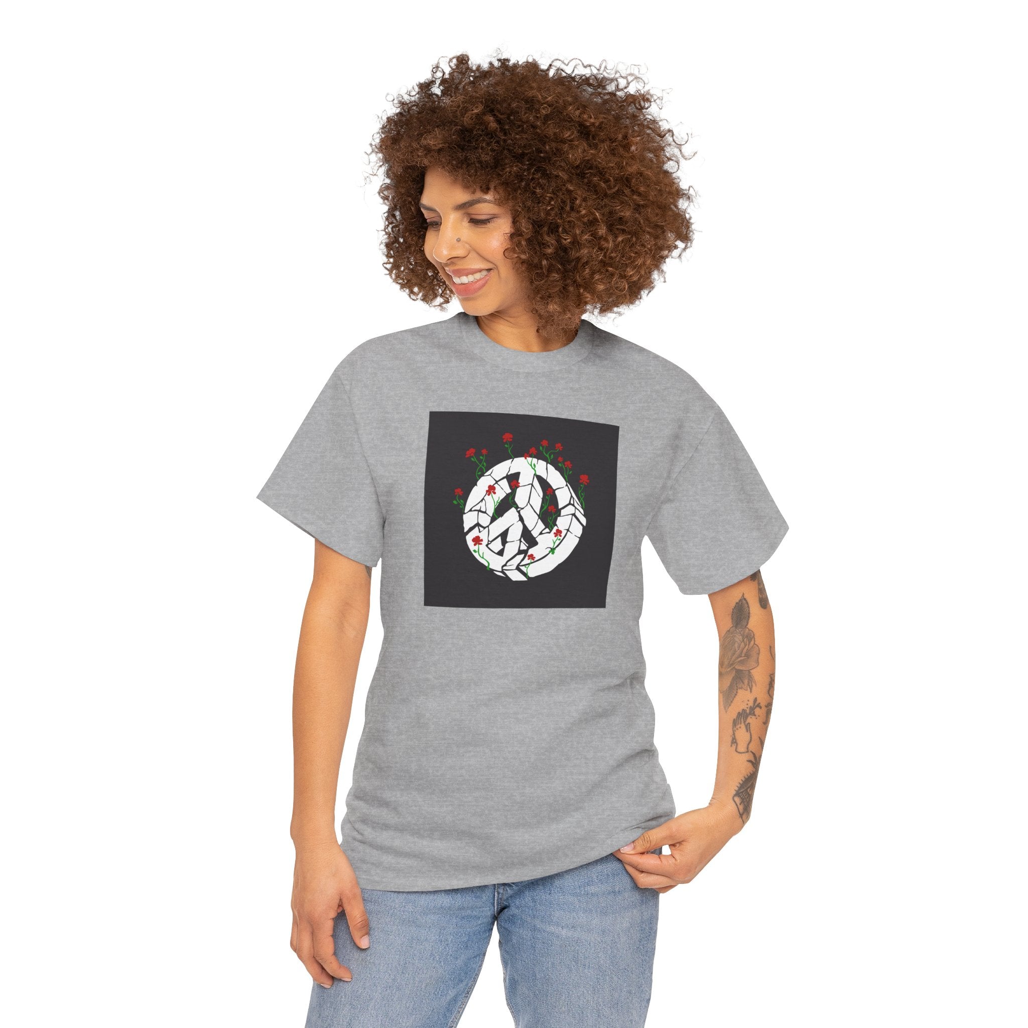 Peace Sign Rose Wreath T-Shirt