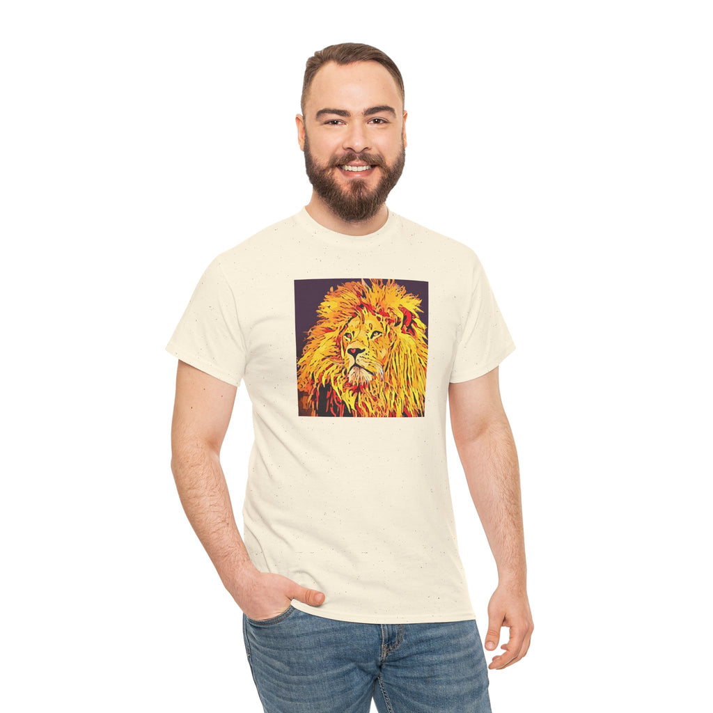 Lion Portrait T-Shirt — Vibrant Pop Art Lion Graphic Tee