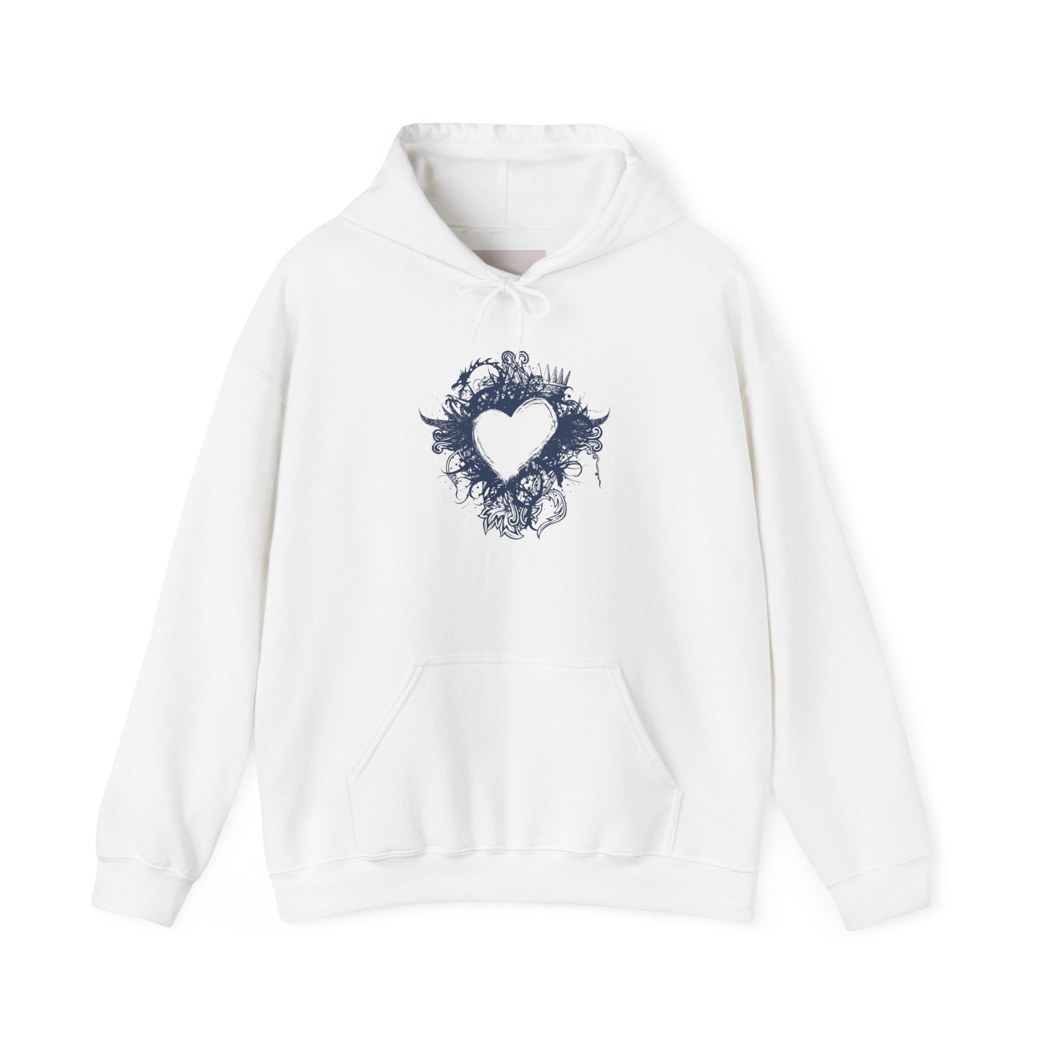 Heart Ink Splash Hoodie — Artistic Grunge Heart Pullover