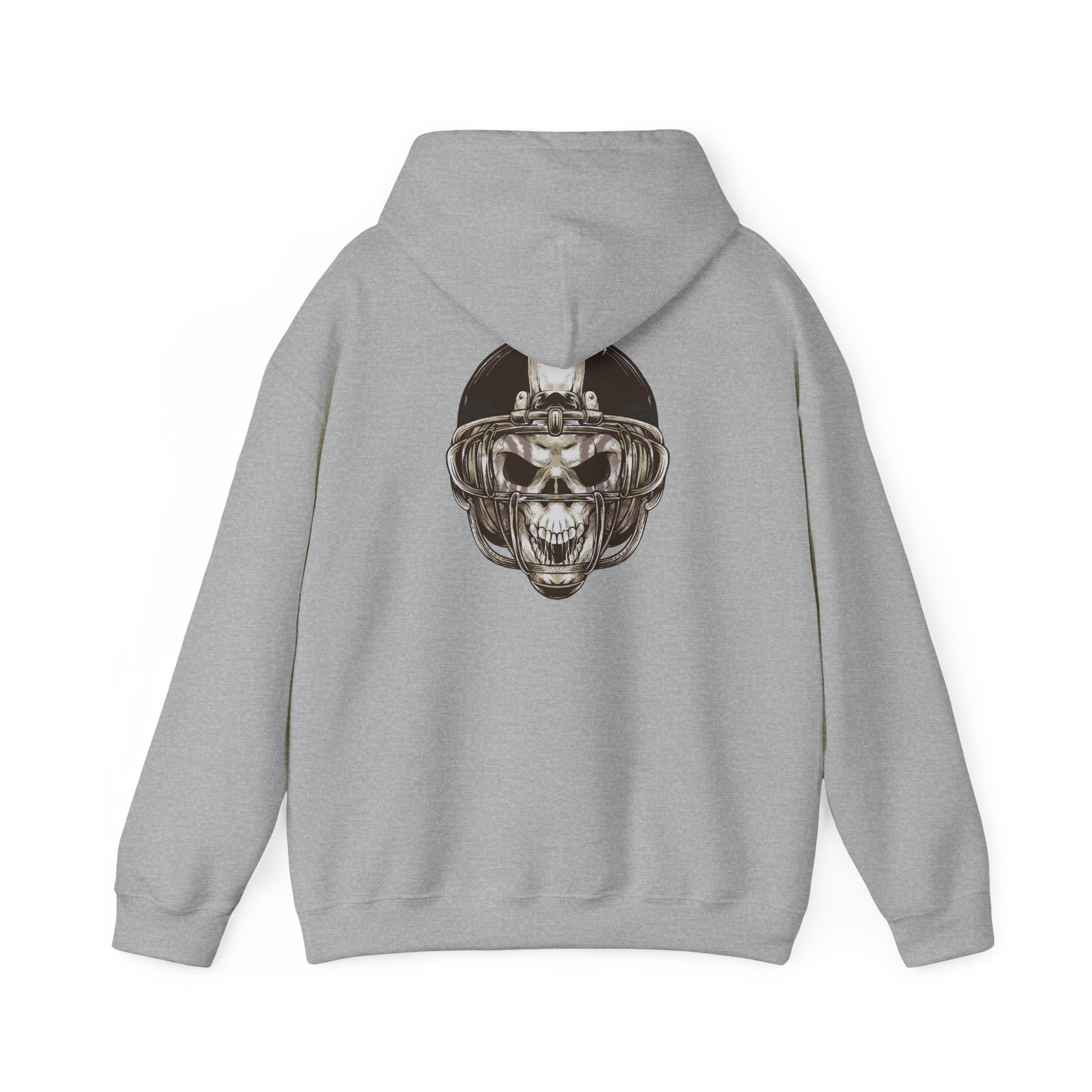 Skull Helmet Hoodie — Gothic Football Skull Graphic Pullover