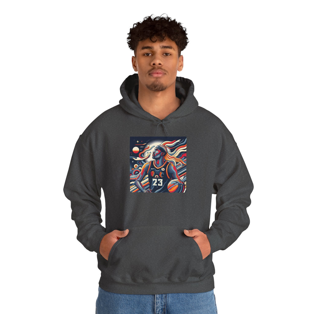 Basketball Player Art Hoodie - Retro 23 Cosmic Court Graphic Sweatshirt