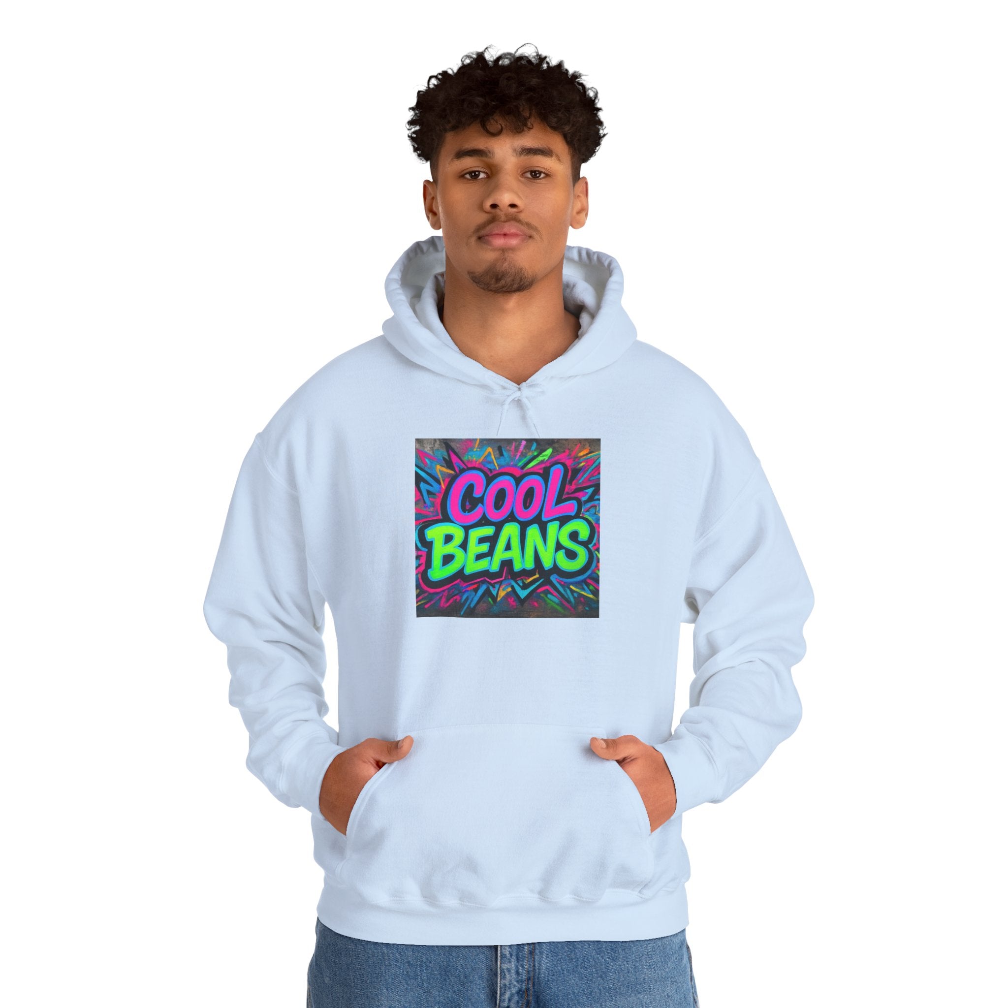 Cool Beans Hoodie — Retro Neon Graffiti Streetwear Pullover