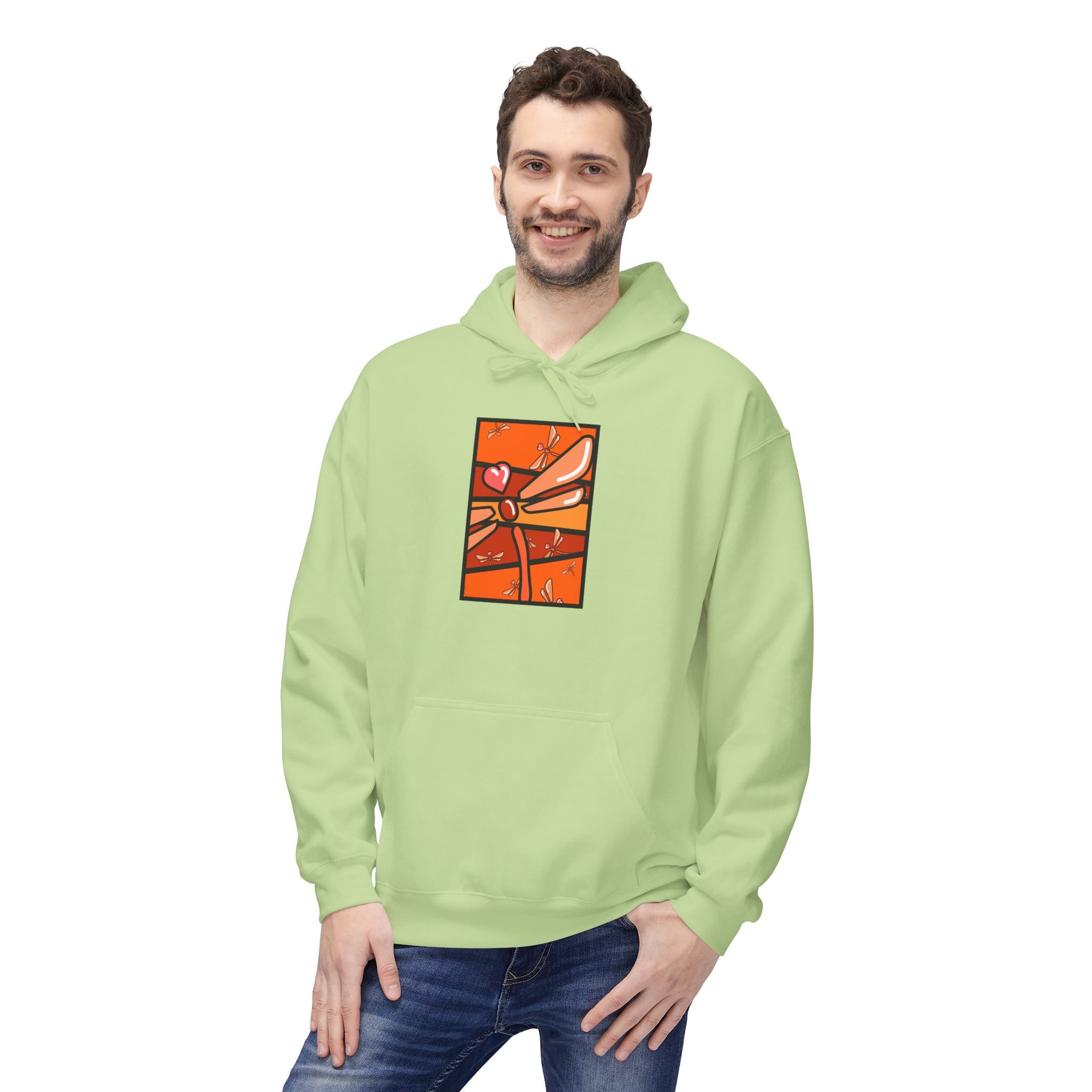 Abstract Heart Branch Hoodie — Autumn Floral Graphic Pullover