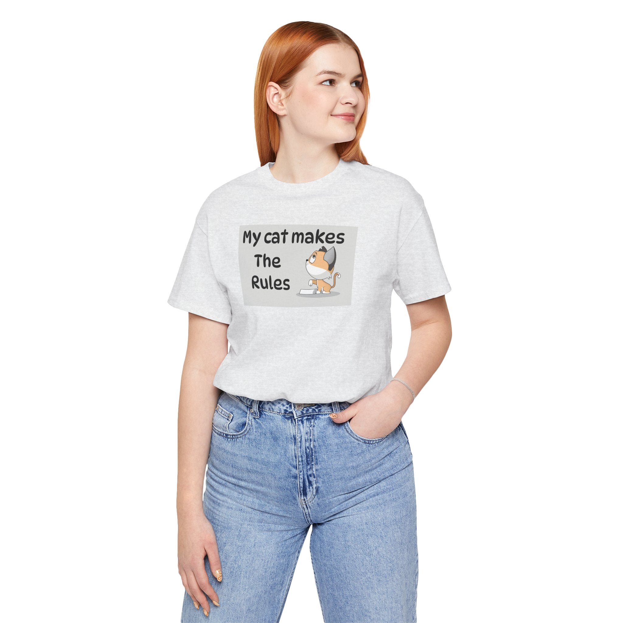 Cat Makes The Rules T-Shirt — Funny Cute Cat Graphic Tee for Cat Lovers