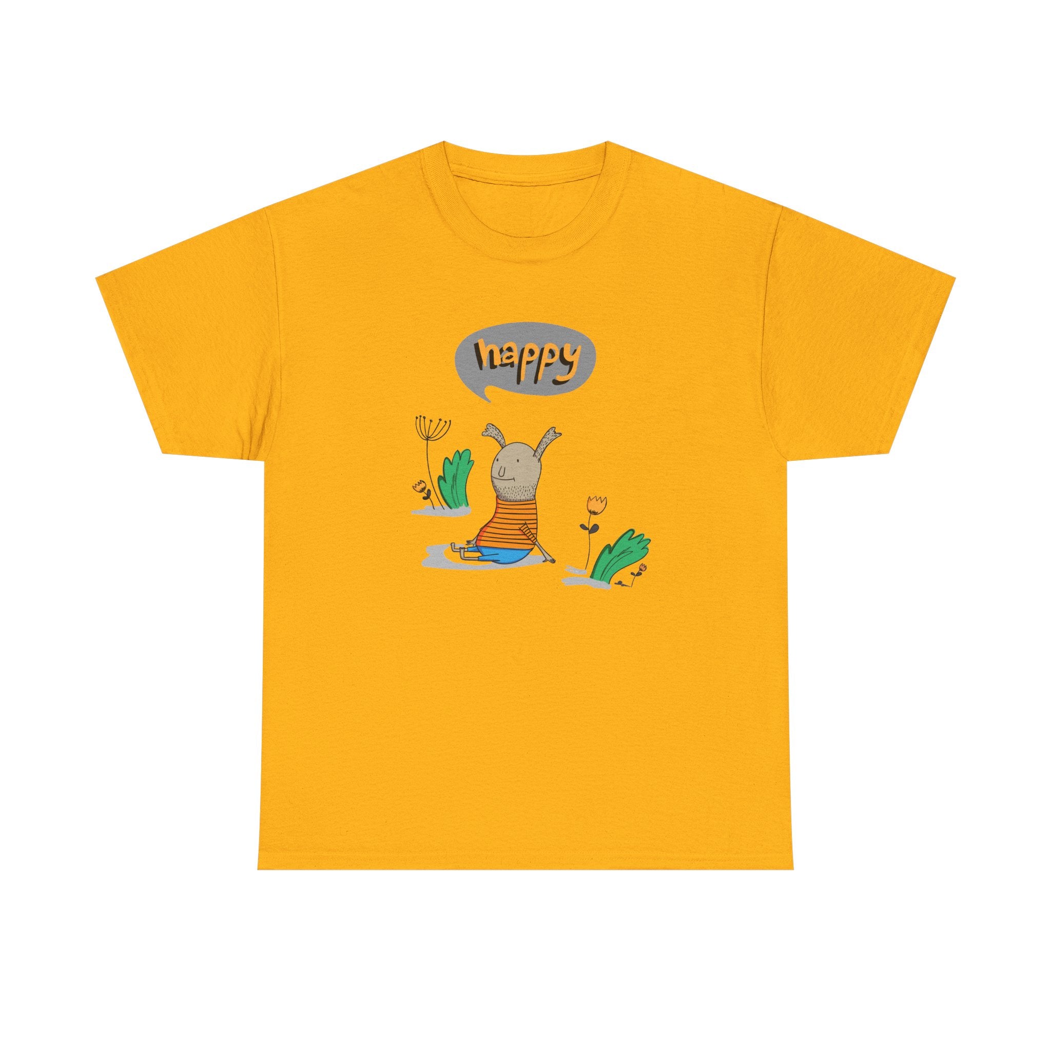 Happy Slug Graphic Tee — Cute Nature Cartoon T-Shirt
