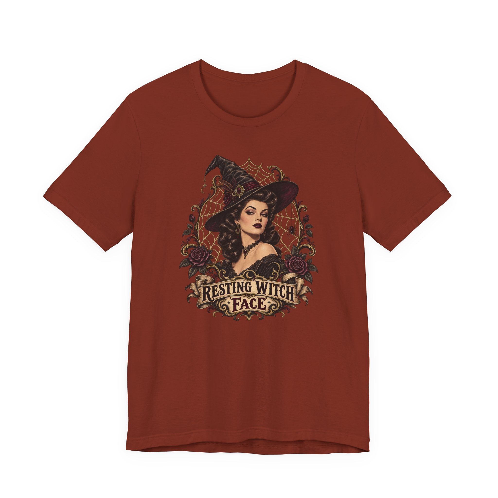 Resting Witch Face Tee — Vintage Gothic Witch Graphic T-Shirt