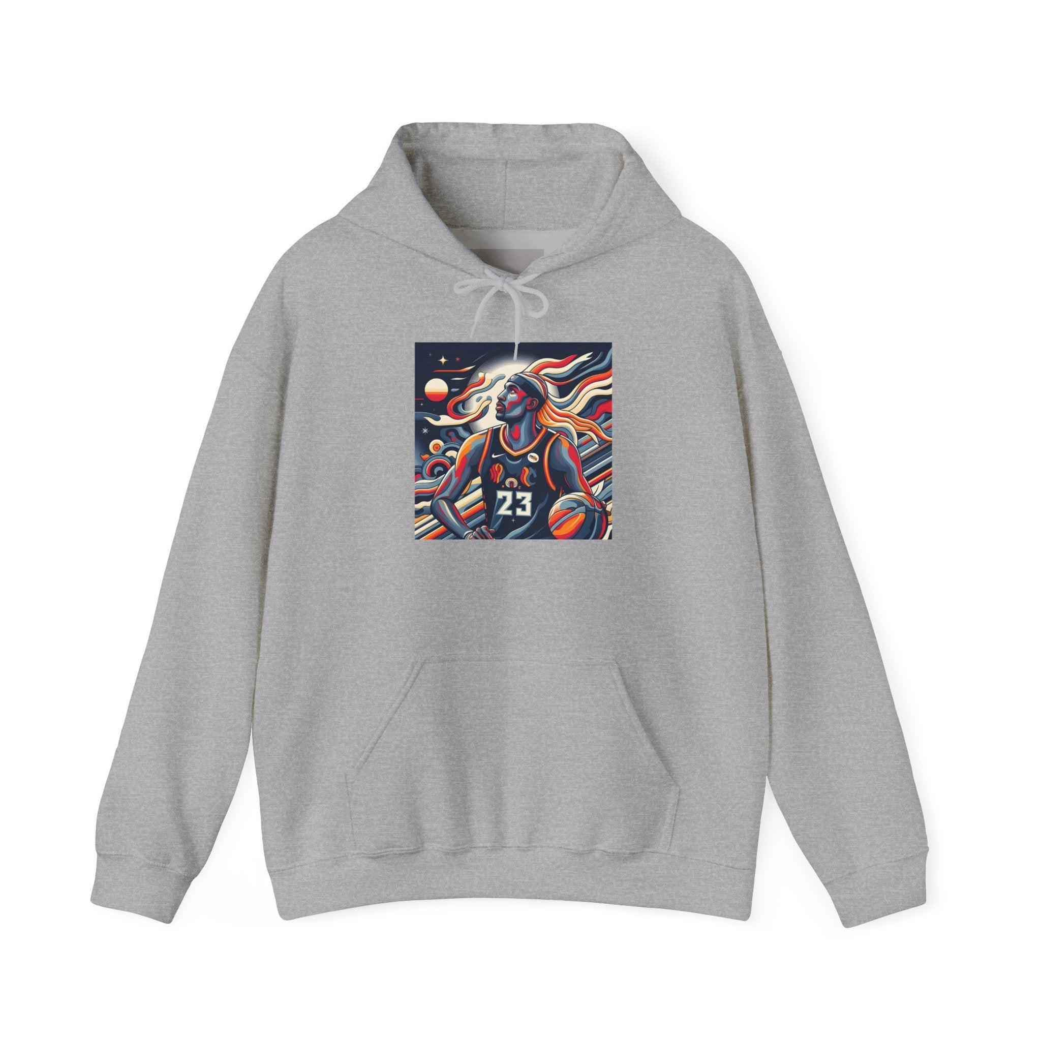 Basketball Player Art Hoodie - Retro 23 Cosmic Court Graphic Sweatshirt