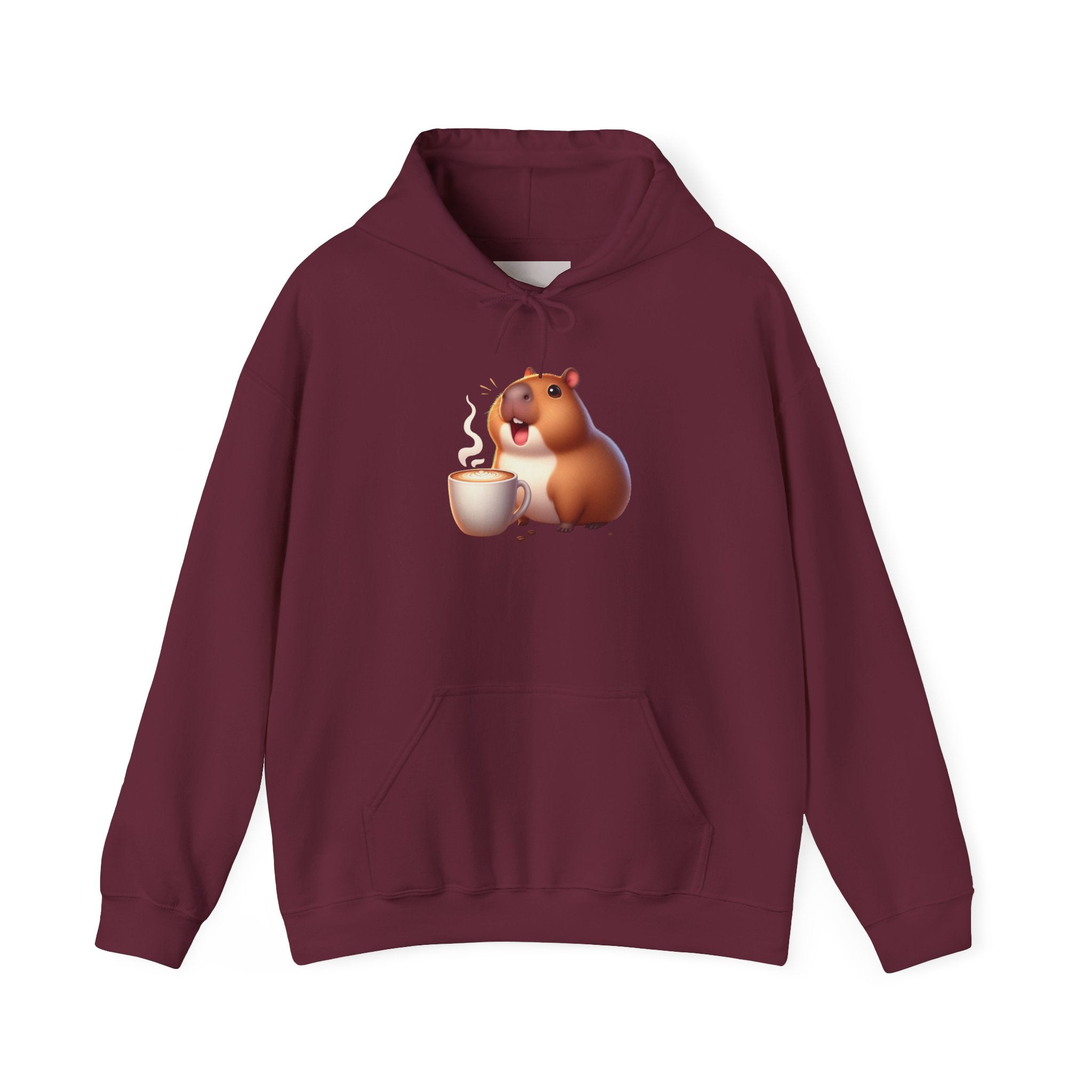 Cute Capybara Sipping Coffee Hoodie – Cozy Animal Coffee Lover Sweatshirt