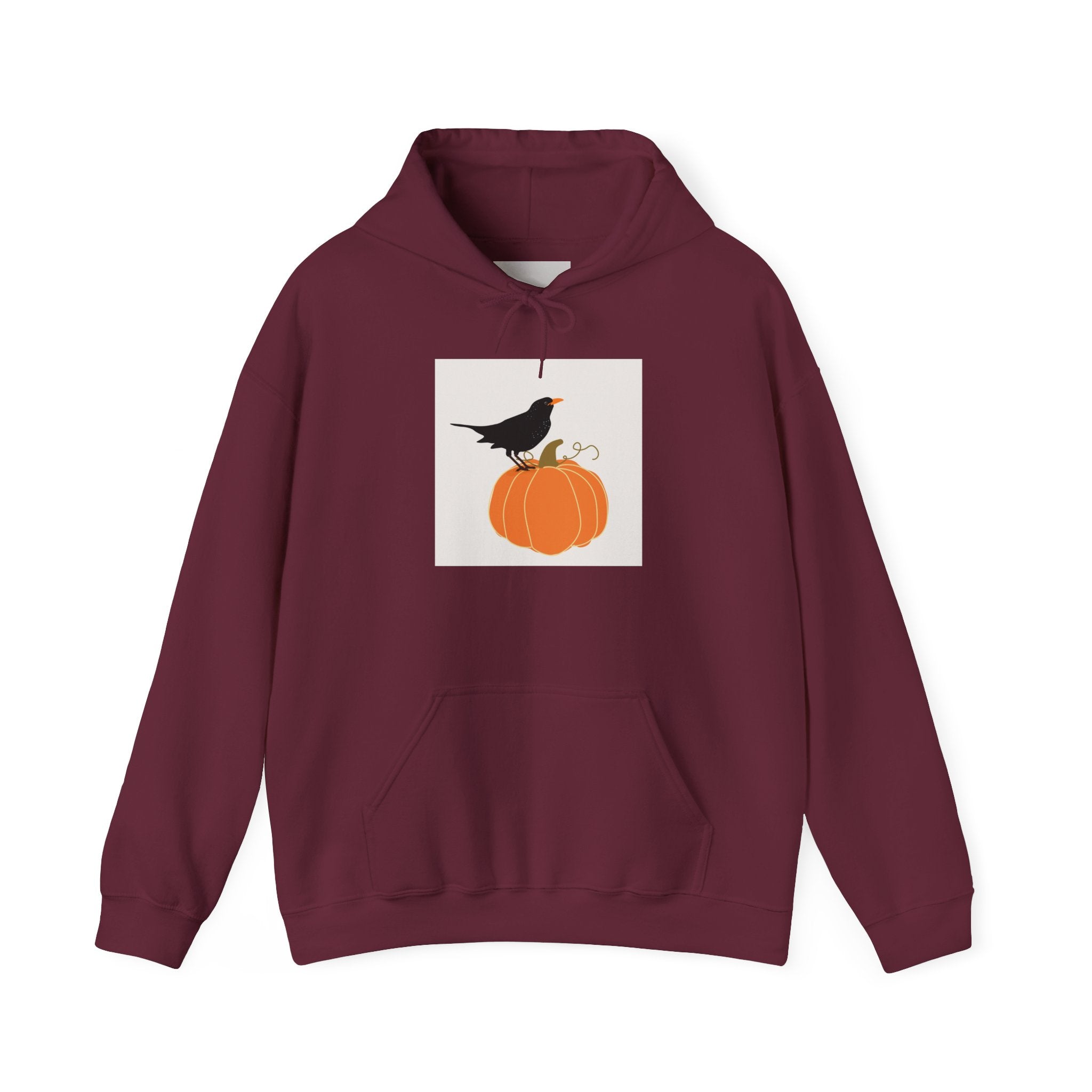 Halloween Crow on Pumpkin Hoodie