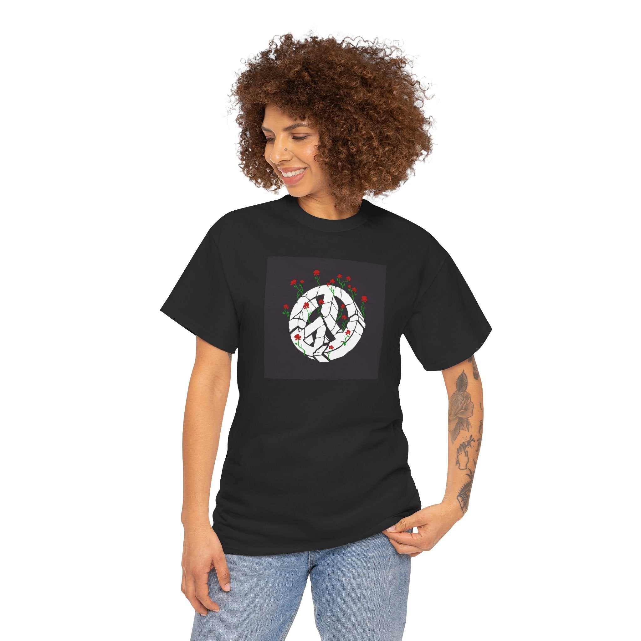 Peace Sign Rose Wreath T-Shirt
