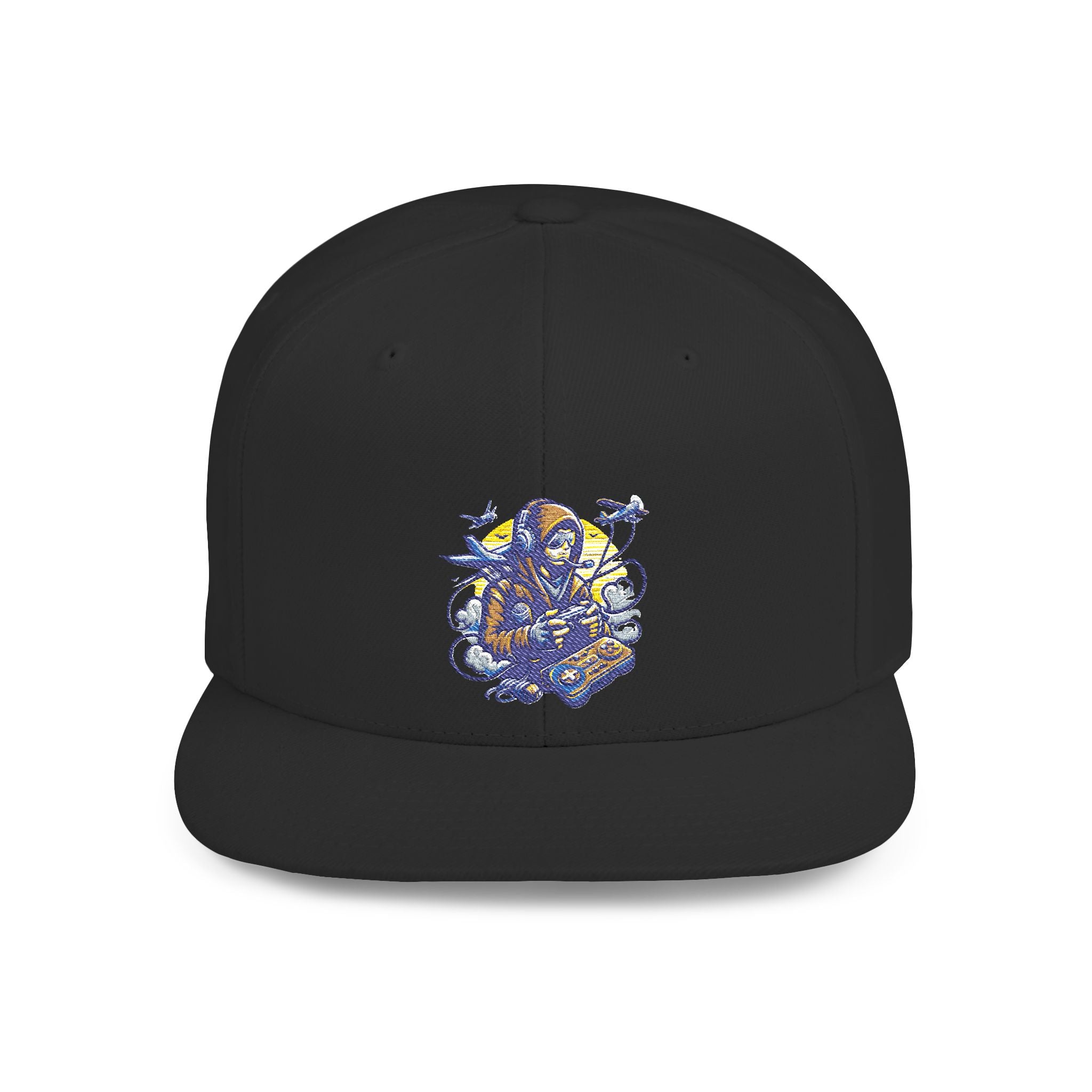 Gamer Embroidered Snapback Hat - Flat Bill