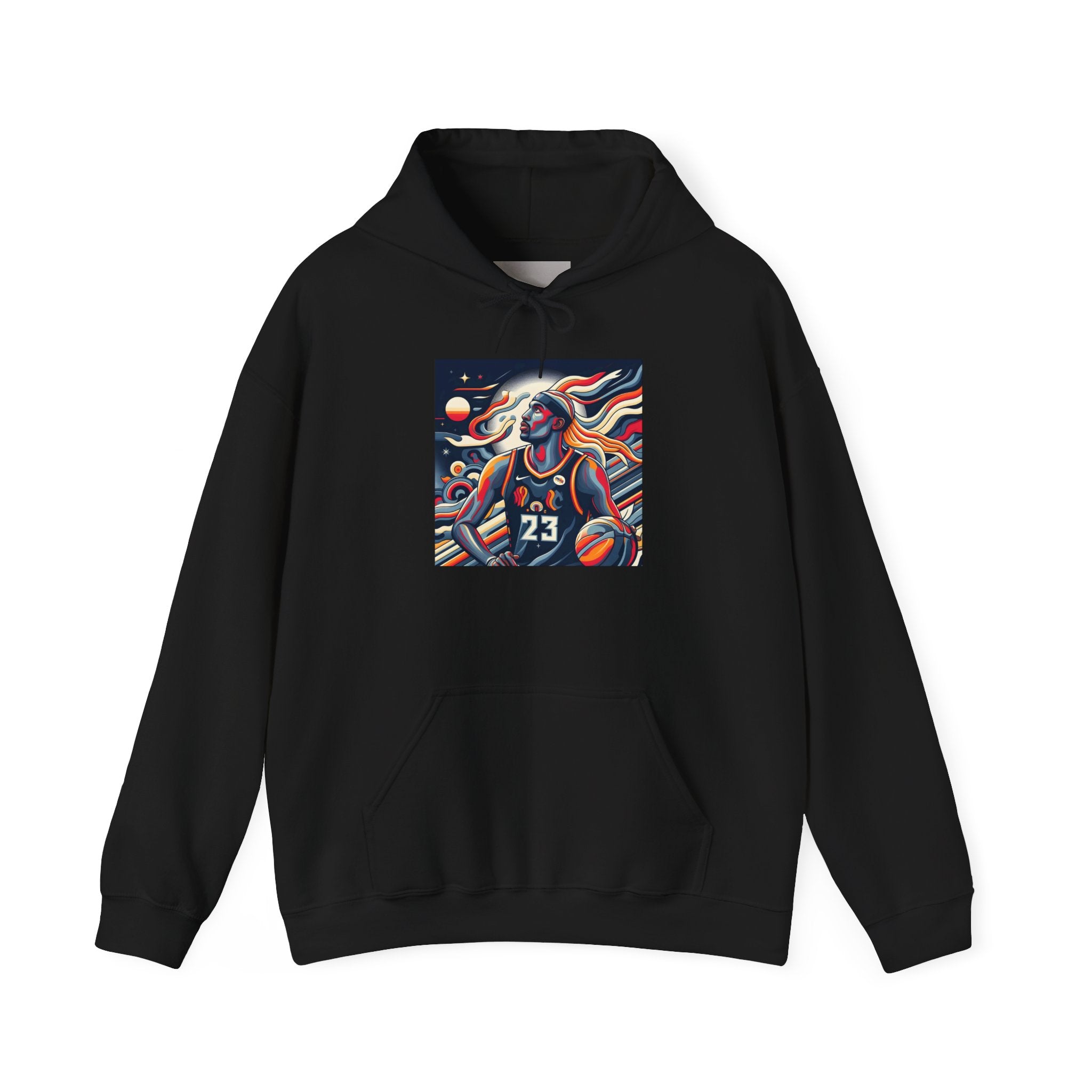 Basketball Player Art Hoodie - Retro 23 Cosmic Court Graphic Sweatshirt