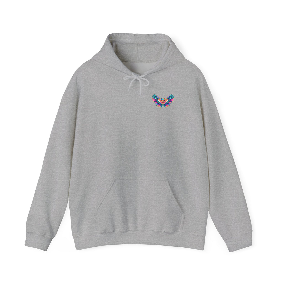 Winged Inspiration Hoodie — "Spread Your Wings" Colorful Angel Wings Graphic