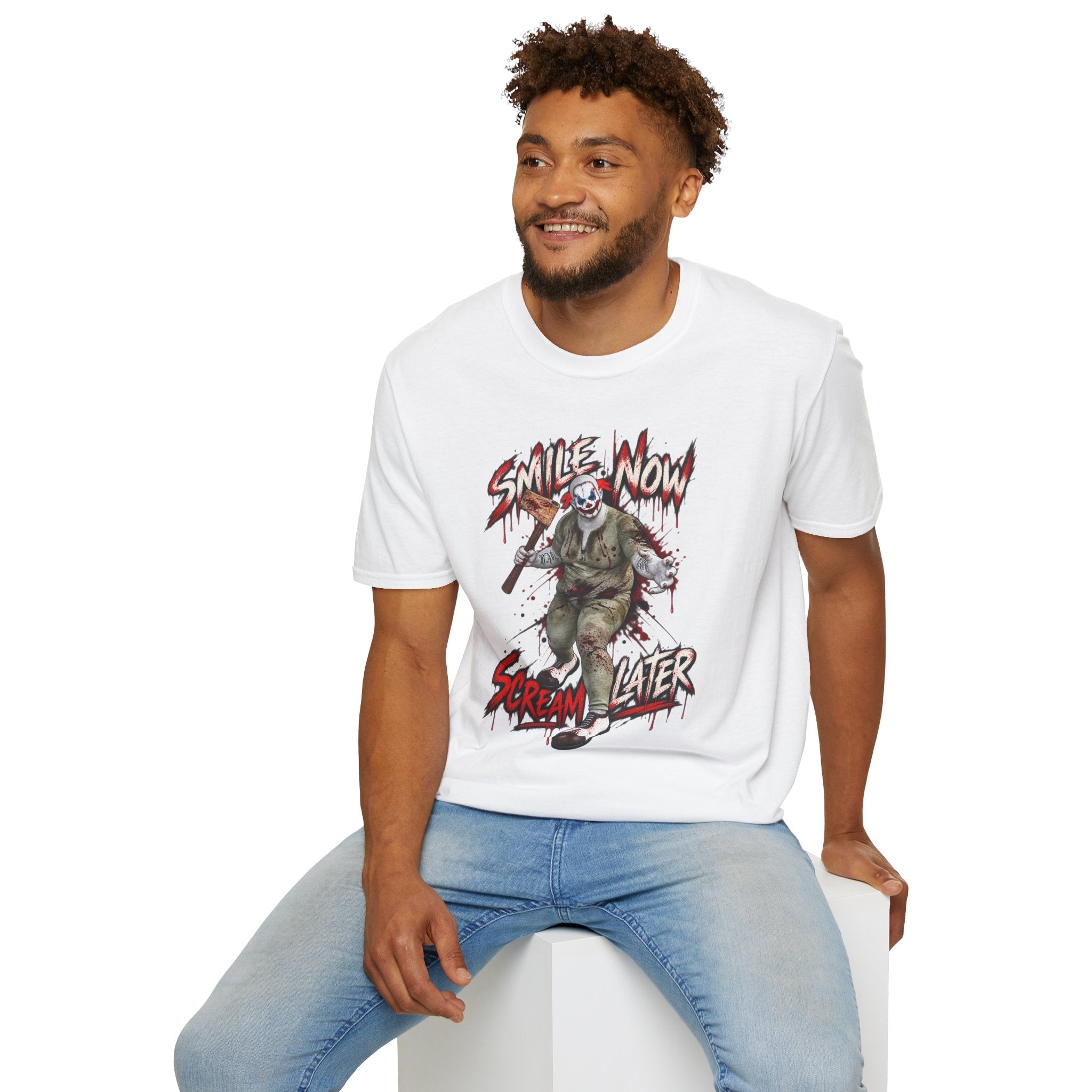 Smiles Now Scream Later T-Shirt — Creepy Clown Horror Graphic Tee