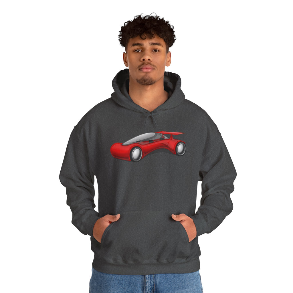 Red Racecar Hoodie — Retro Sports Car Graphic Pullover