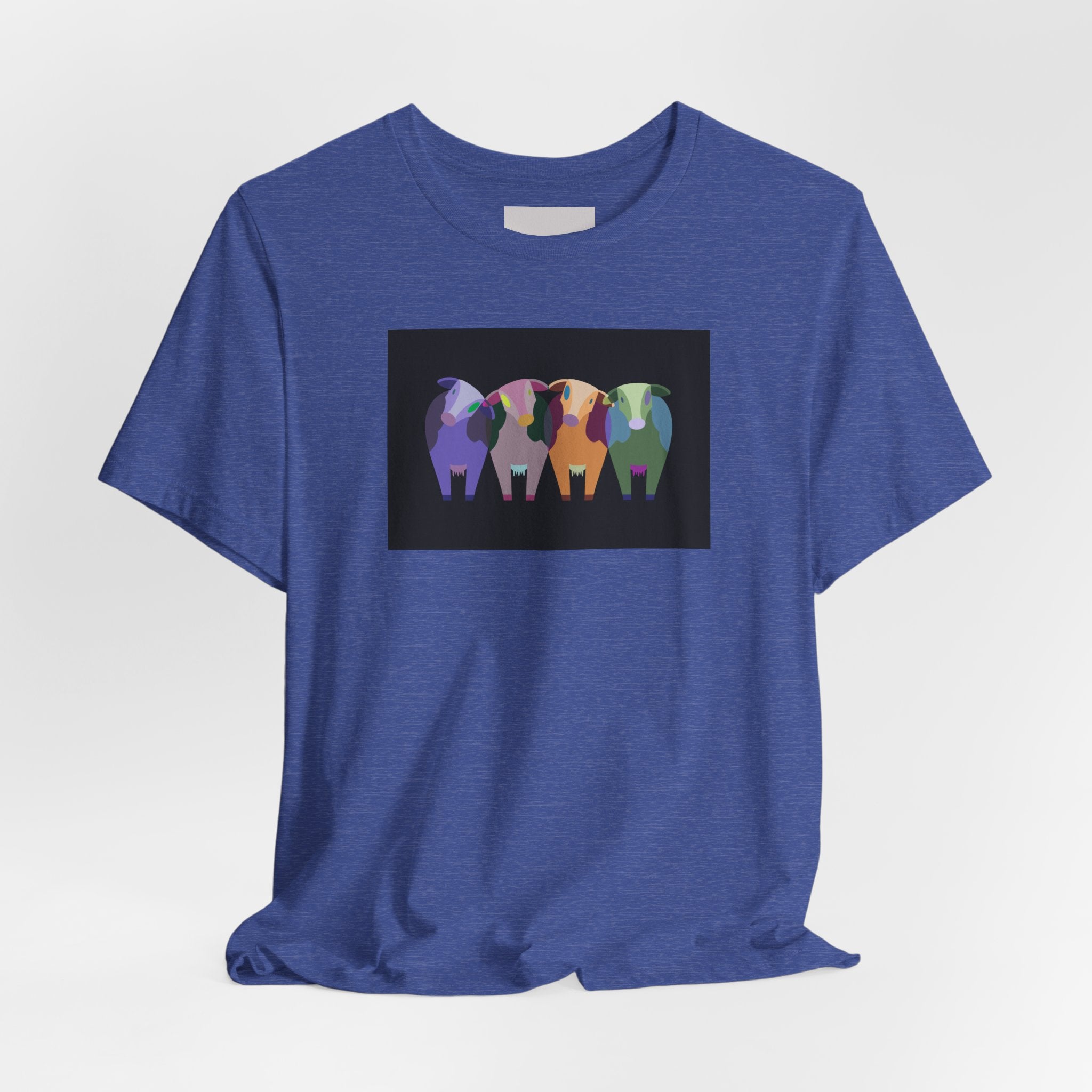 Colorful Buffalo Herd Tee — Geometric Bison Art T-Shirt