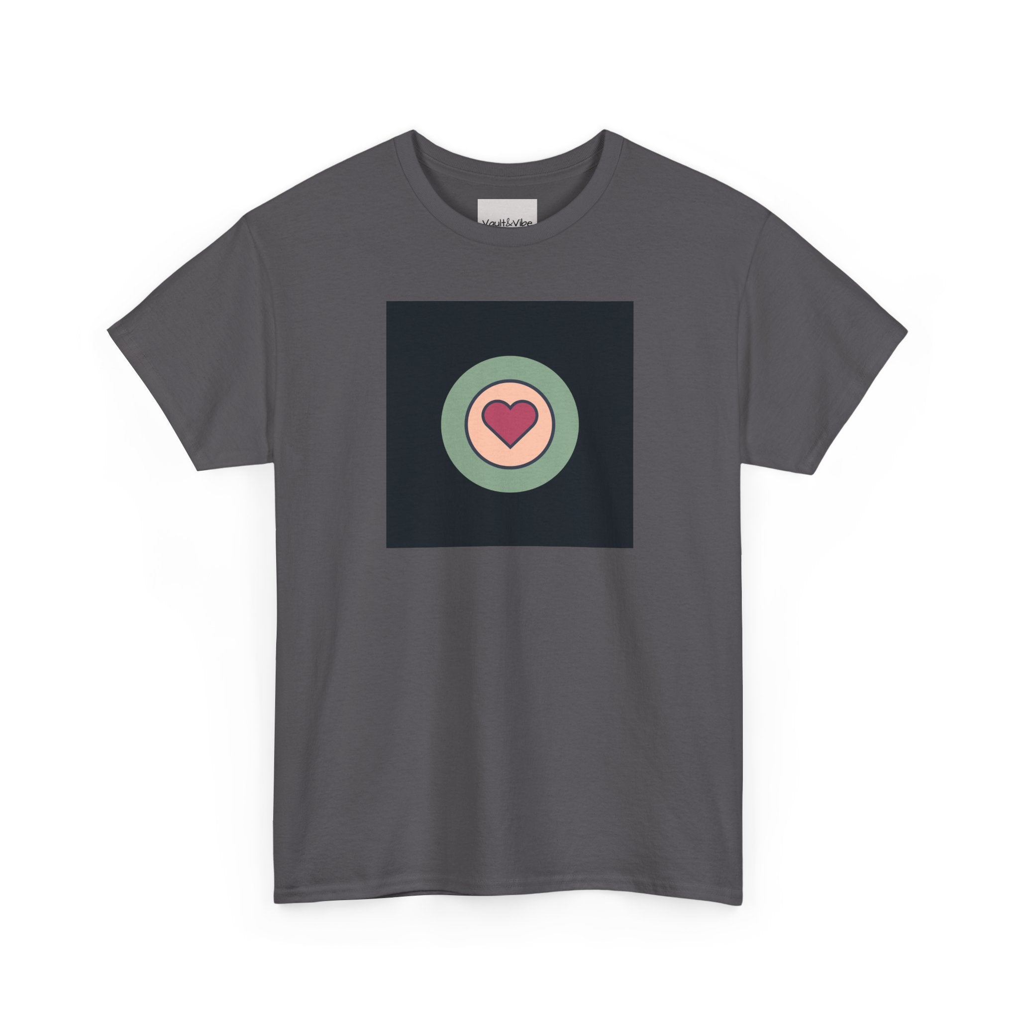 Retro Target Heart T‑Shirt — Minimalist Love Graphic Tee