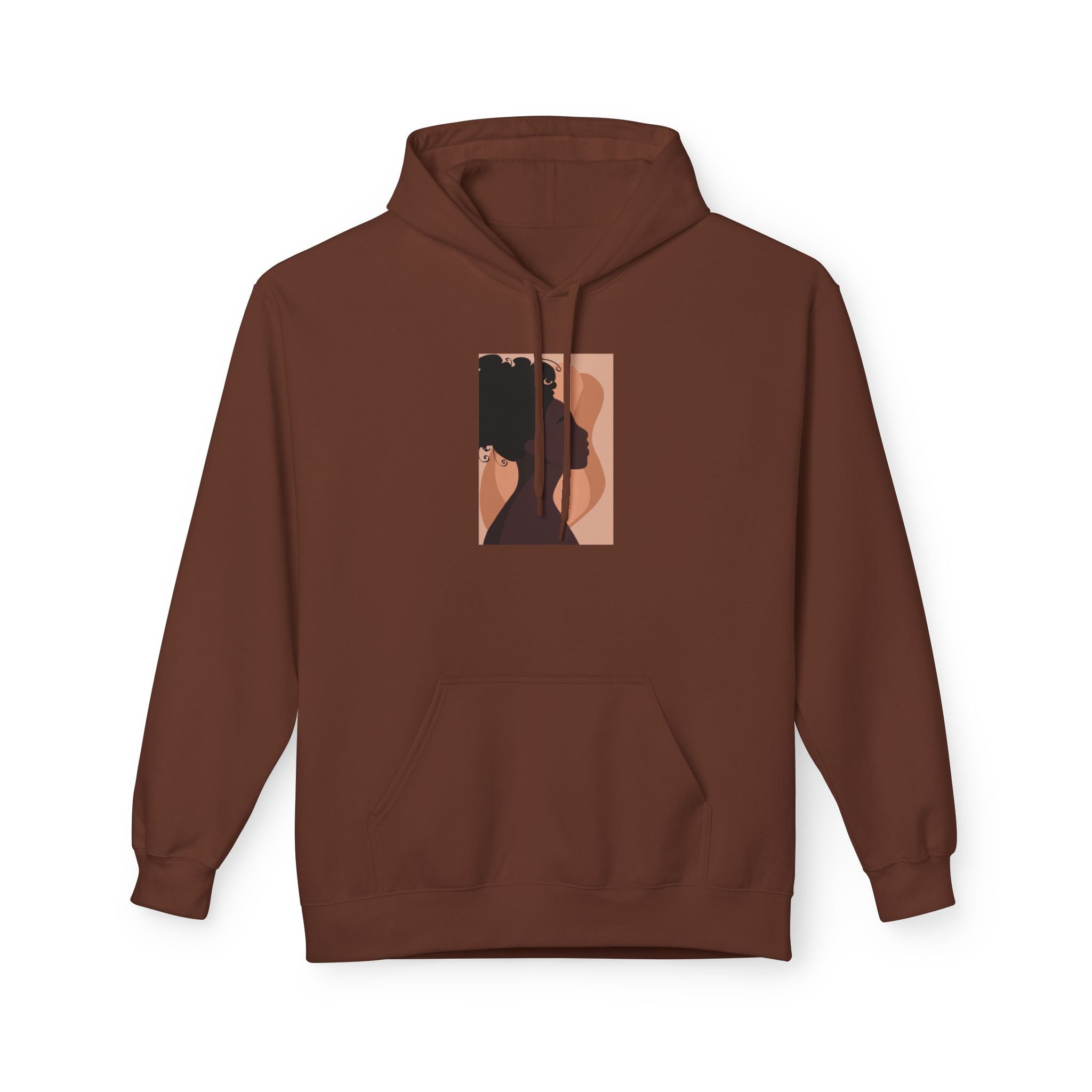 Minimalist Abstract Portrait Hoodie — Afrocentric Silhouette Graphic